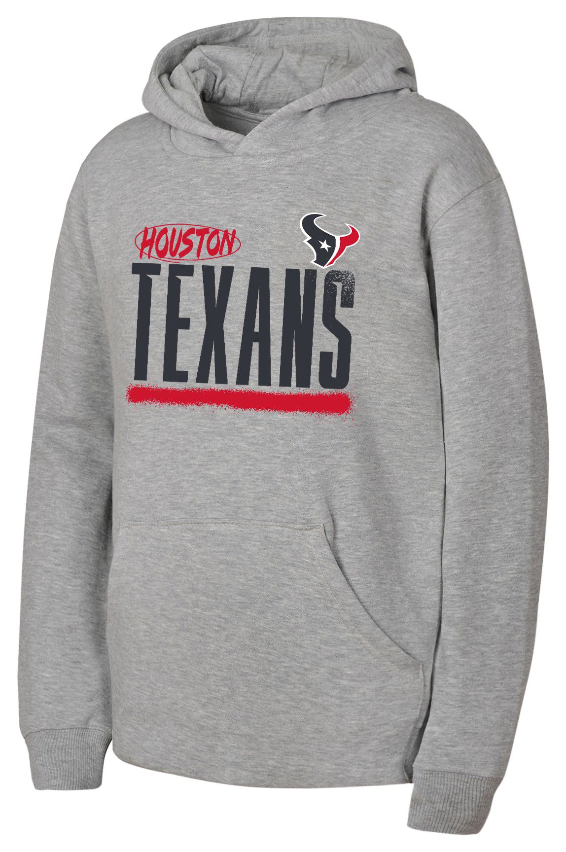 NFL Team Apparel Youth Houston Texans Heather Grey Gameday Spray Pullover Hoodie