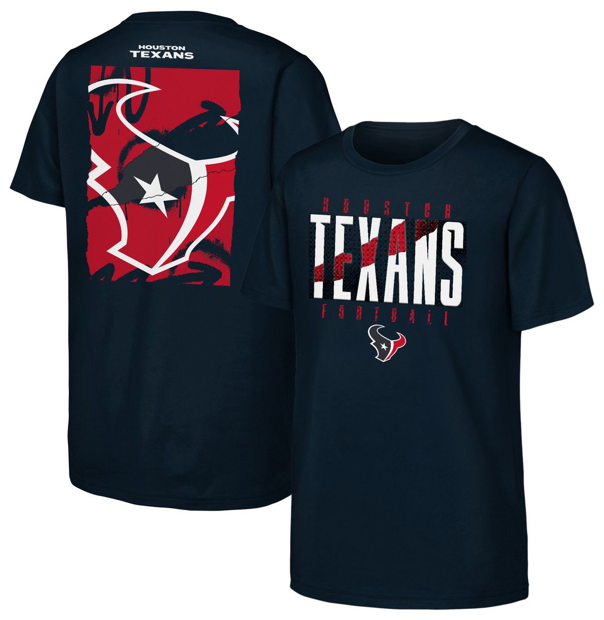 NFL Team Apparel Youth Houston Texans Navy Posterize T-Shirt