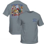 New World Graphics Adult Grey SEC Football Helmets T-Shirt