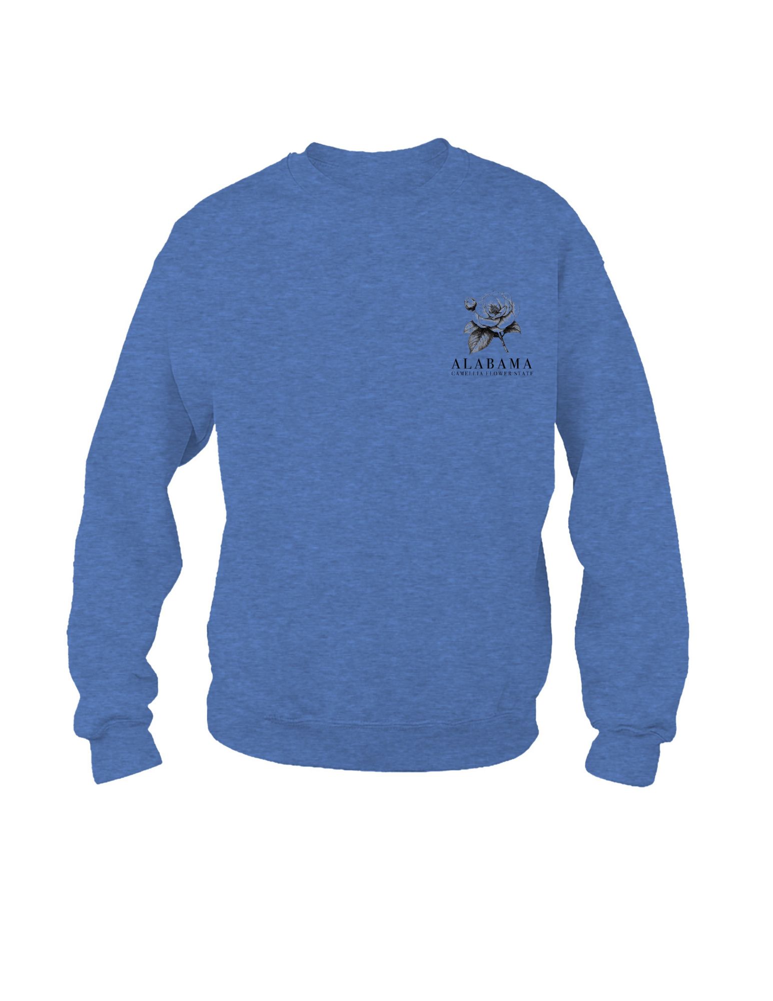 New World Graphics Adult Alabama Blue Flowers Crewneck Sweatshirt