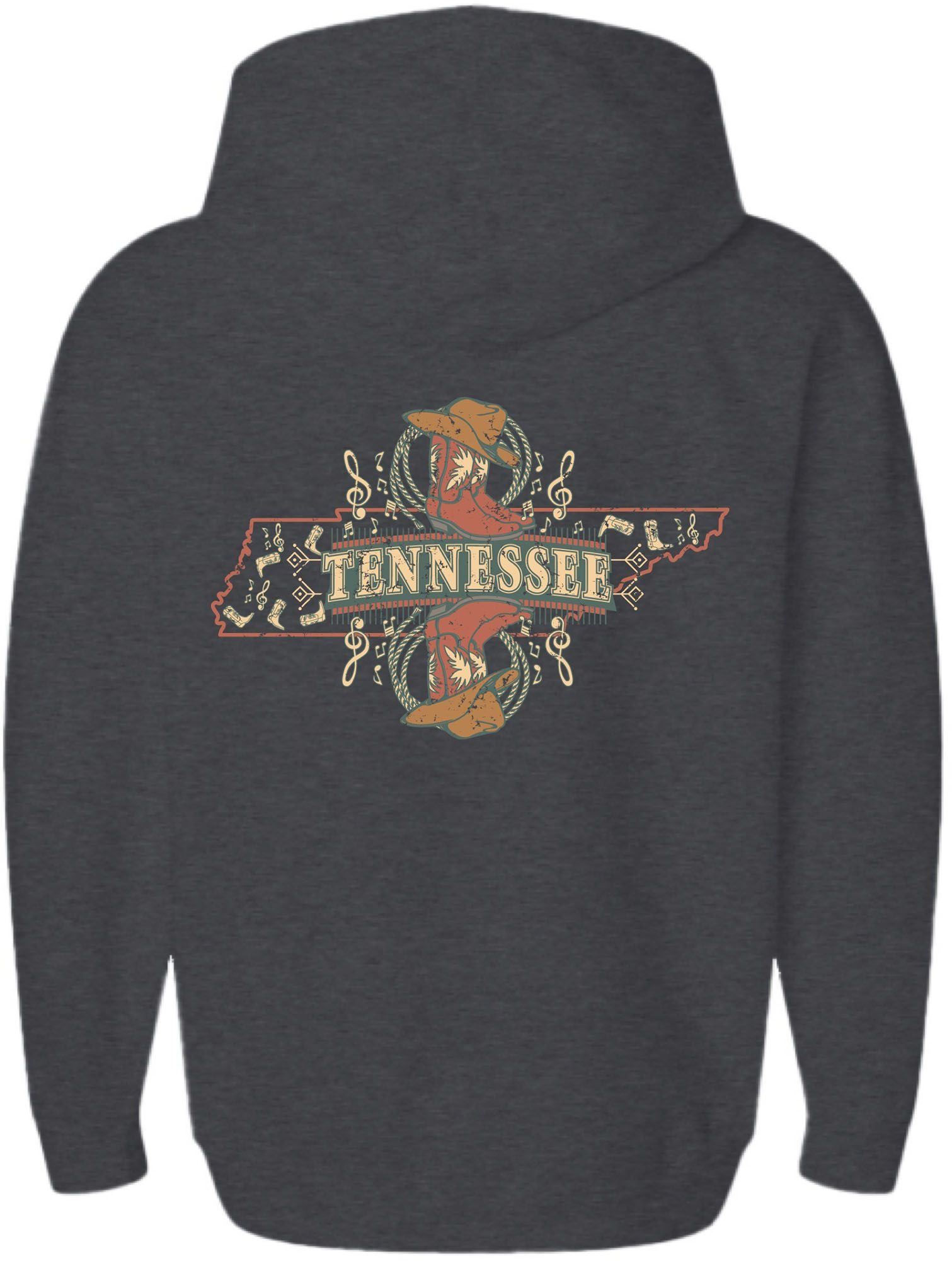 New World Graphics Adult Tennessee State Grey Peaches Pullover Hoodie