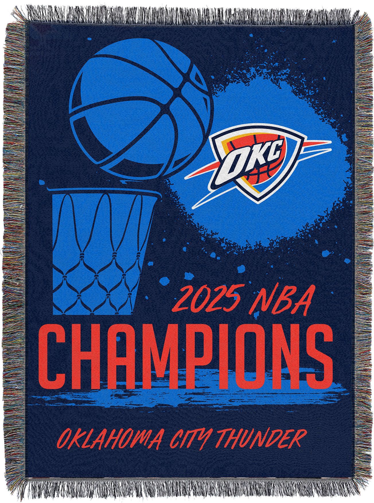 TheNorthwest 2025 NBA Champions Oklahoma City Thunder Tapestry Throw Blanket