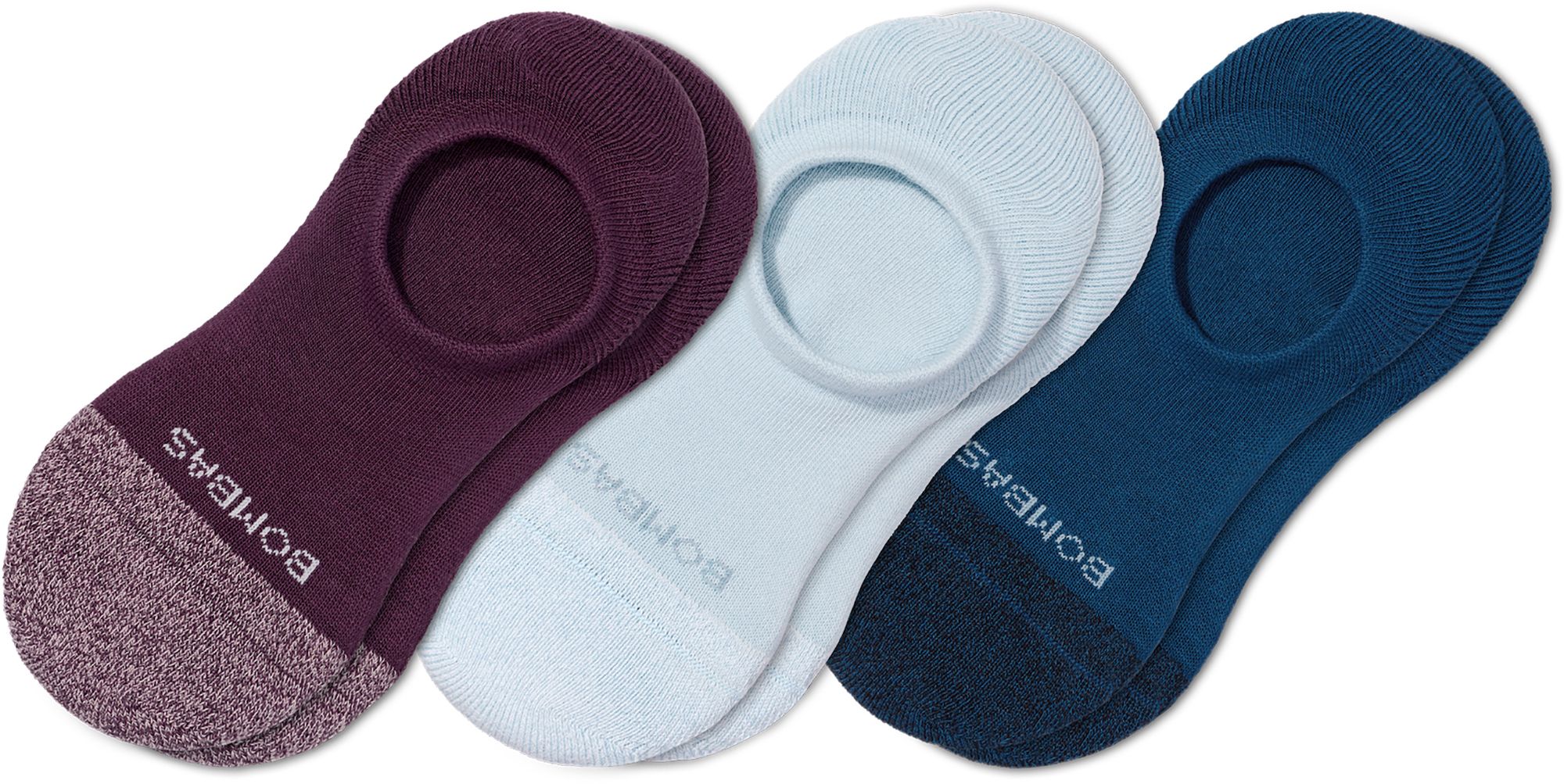 Bombas Adult Feedstripe Cushioned No Show Socks - 3 Pack