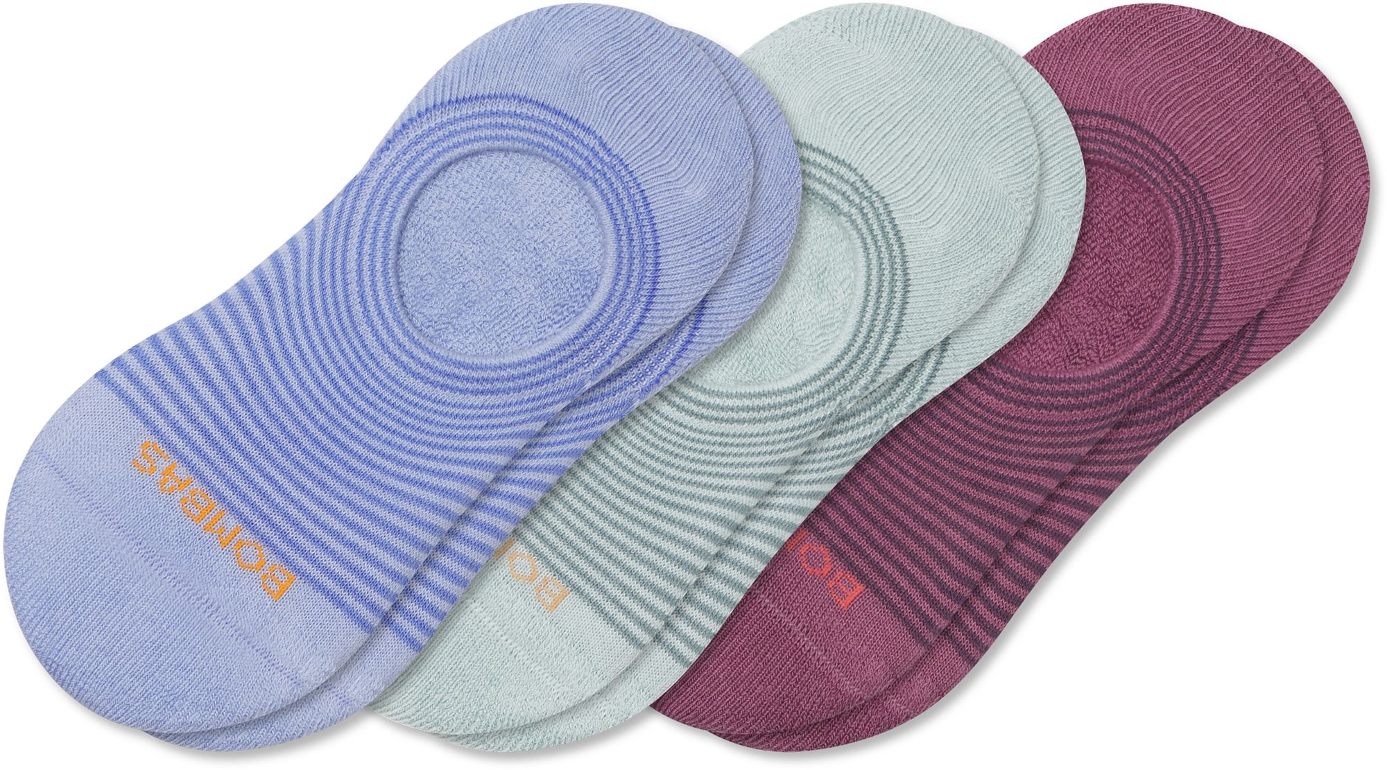 Bombas Adult Feedstripe Cushioned No Show Socks 3 Pack, Women