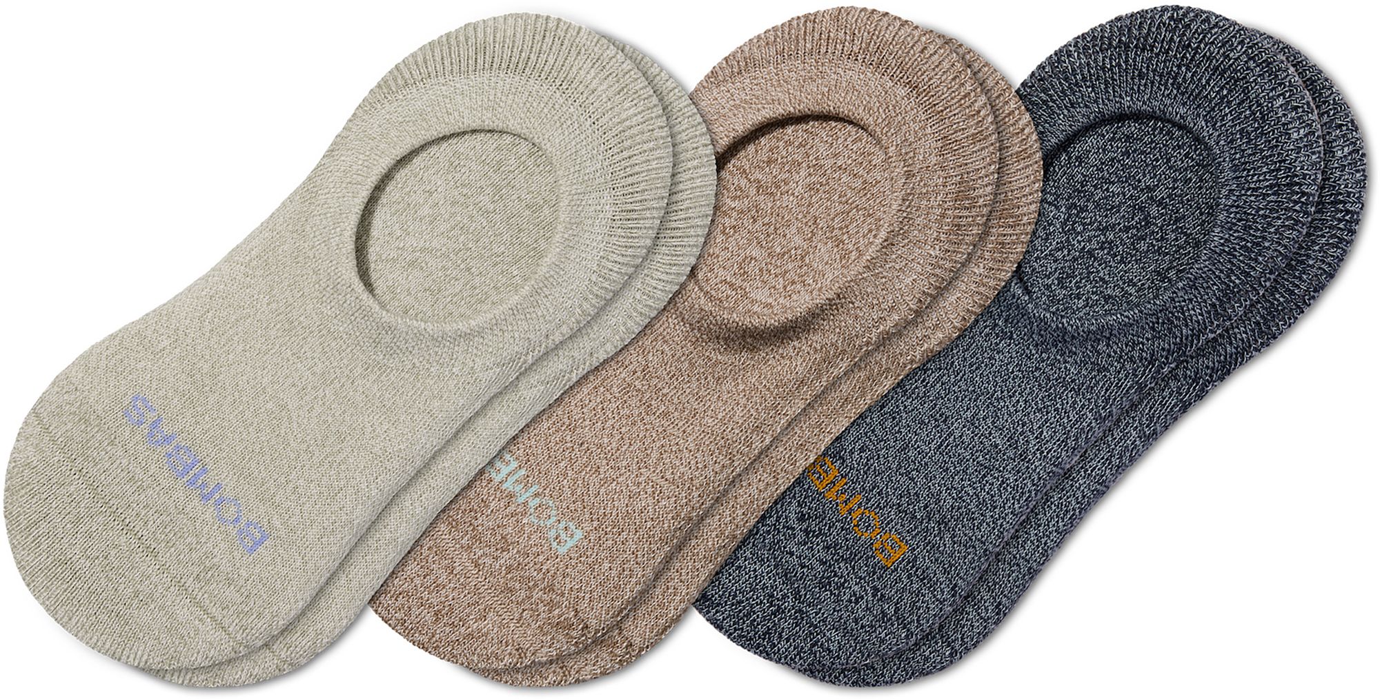 Bombas Adult Feedstripe Cushioned No Show Socks - 3 Pack