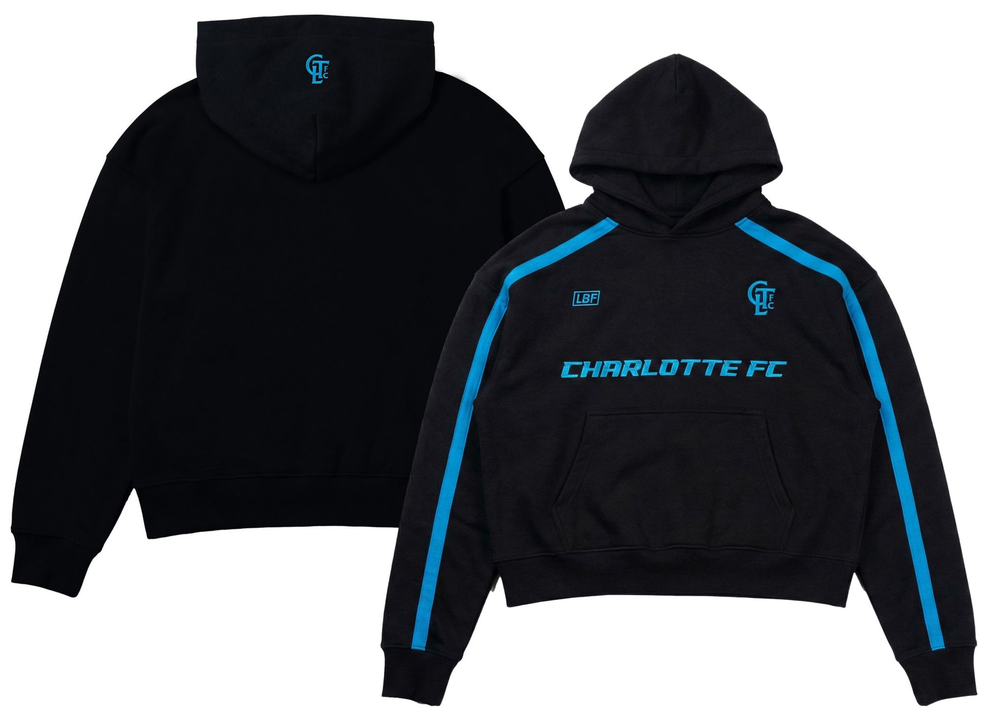 Live Breathe Futbol Adult Charlotte FC Black 2026 Home Rossi Fleece Pullover Hoodie
