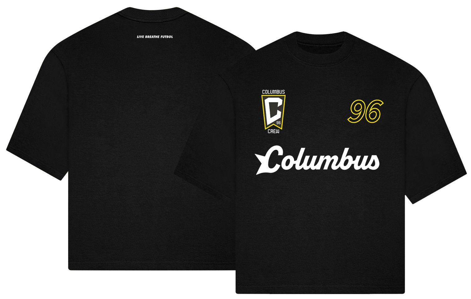 Live Breathe Futbol Adult Columbus Crew Black 2026 Sponsor Home T-Shirt