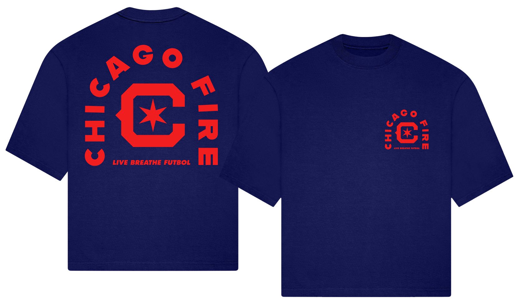 Live Breathe Futbol Adult Chicago Fire Navy 2026 Tunnel Home T-Shirt