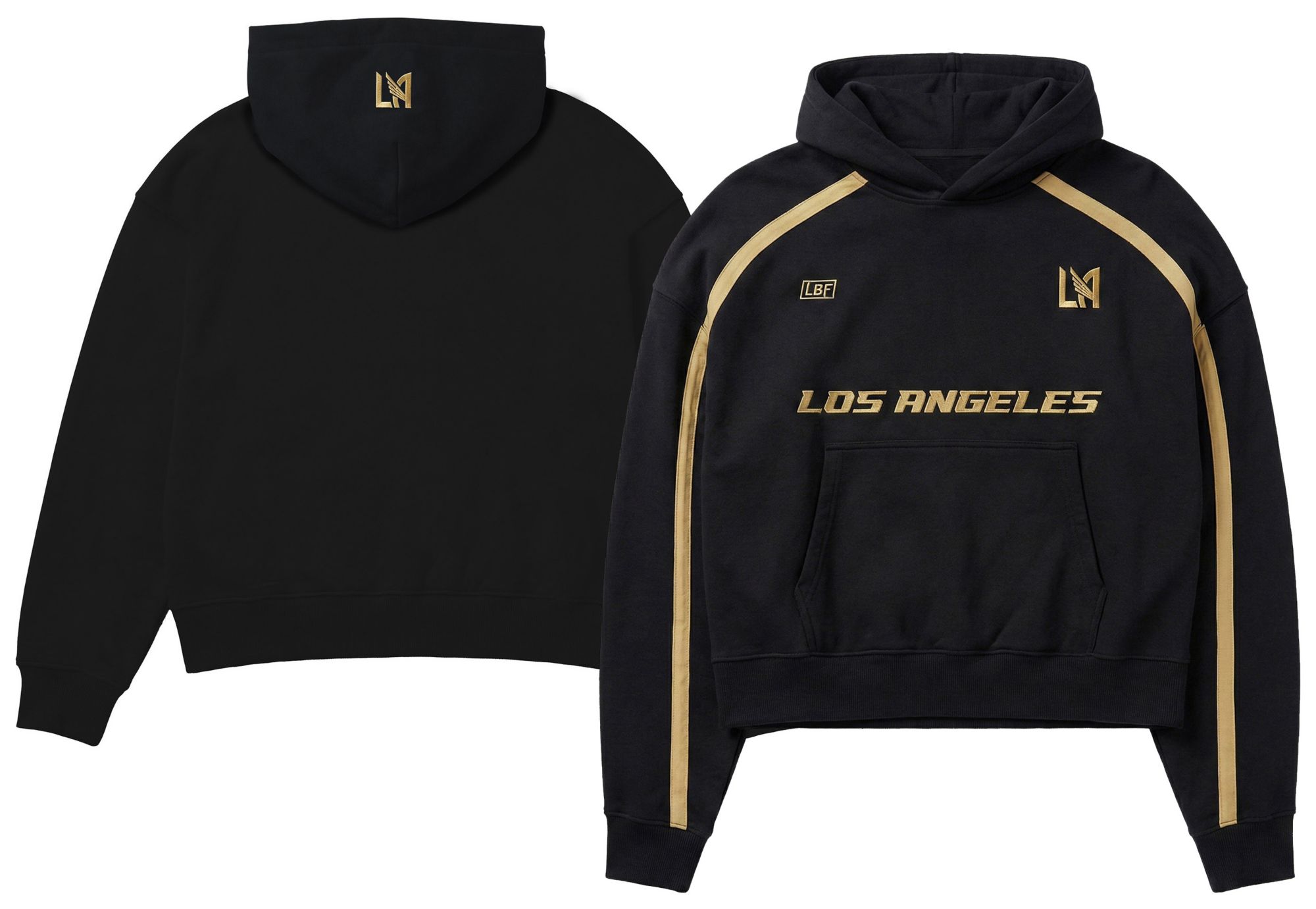 Live Breathe Futbol Adult Los Angeles FC Black 2026 Home Rossi Fleece Pullover Hoodie