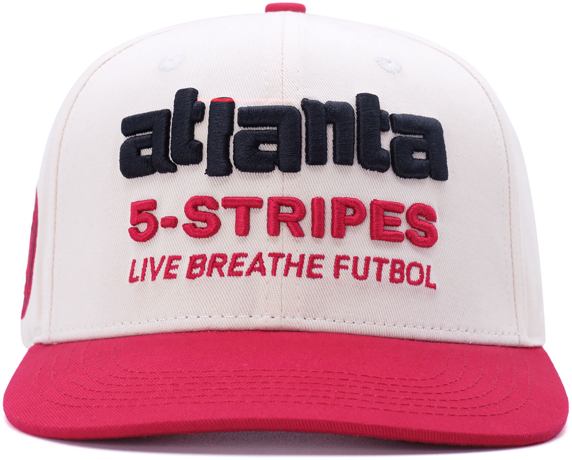 Live Breathe Futbol Adult Atlanta United Off White Snapback Adjustable Hat