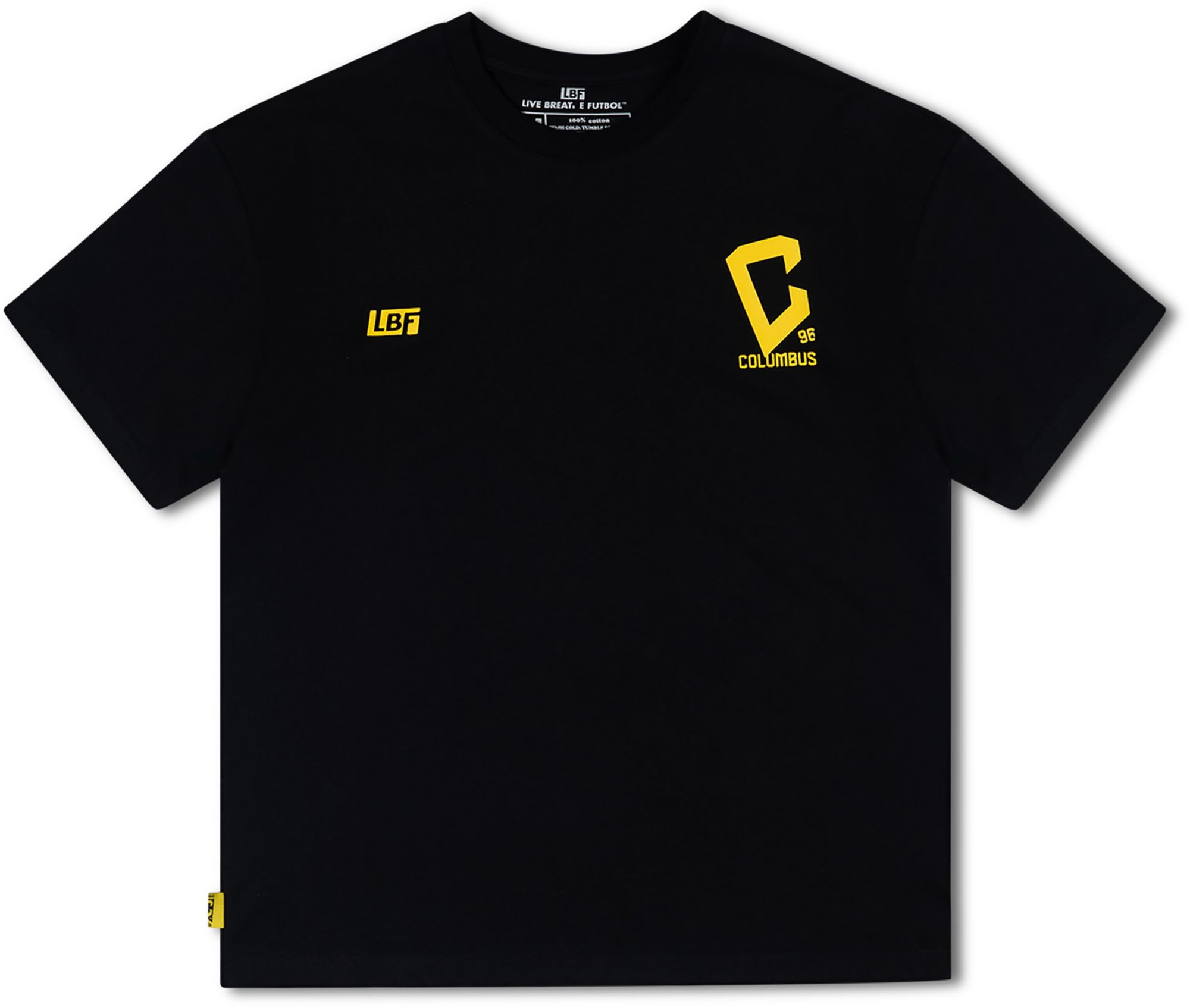 Live Breathe Futbol Men's Columbus Crew Black Oversized T-Shirt