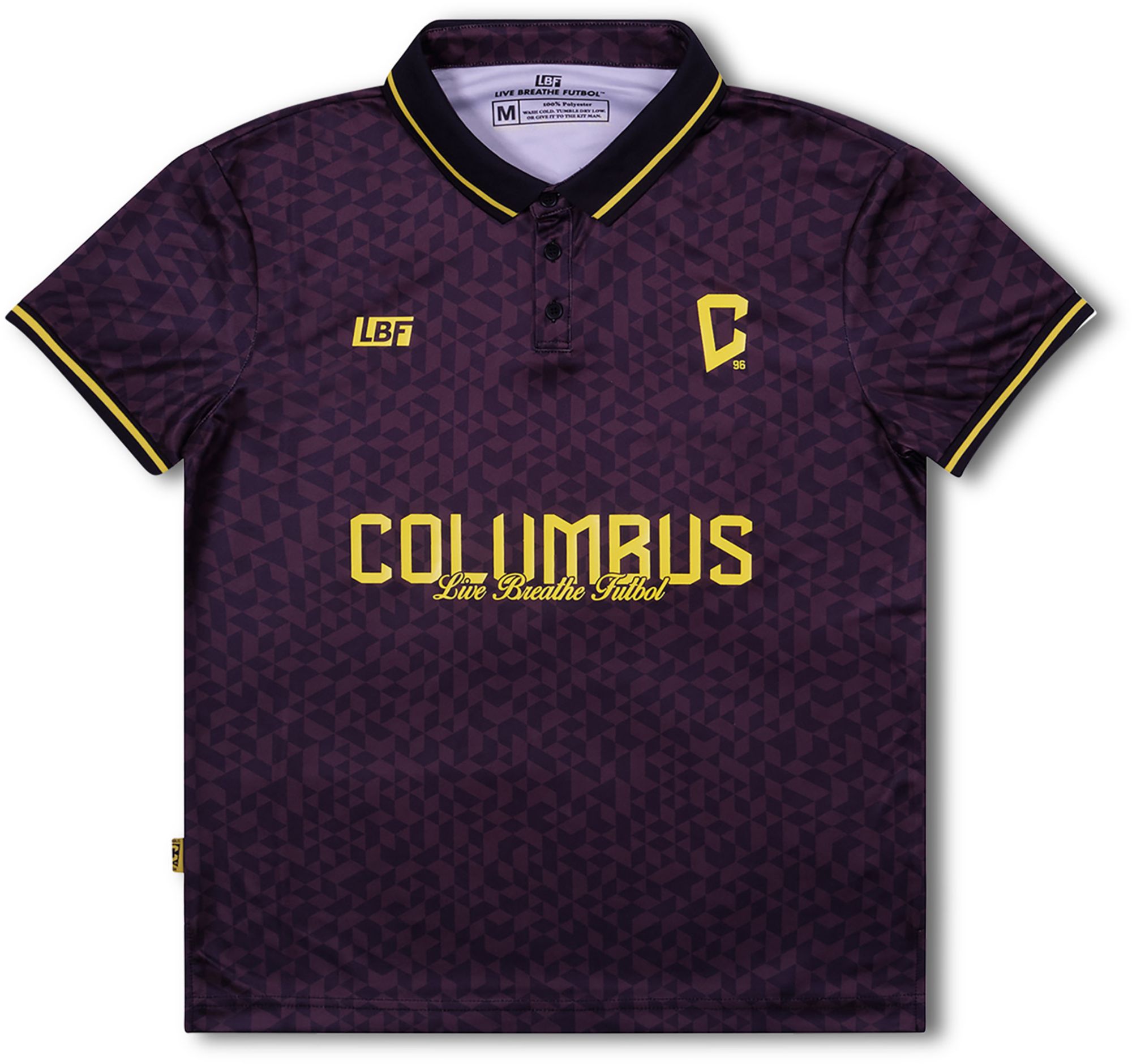 Live Breathe Futbol Men's Columbus Crew Black Script Polo