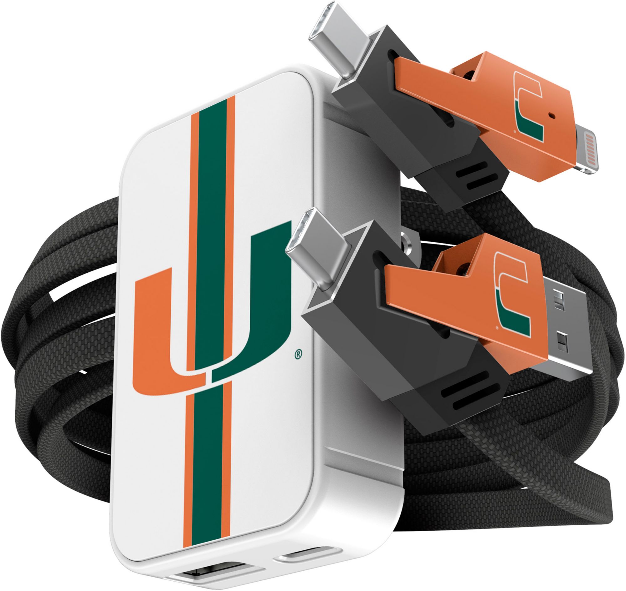 SOAR Miami (FL) Hurricanes Slim Wireless Charger & 4-in-1 Cable Pack