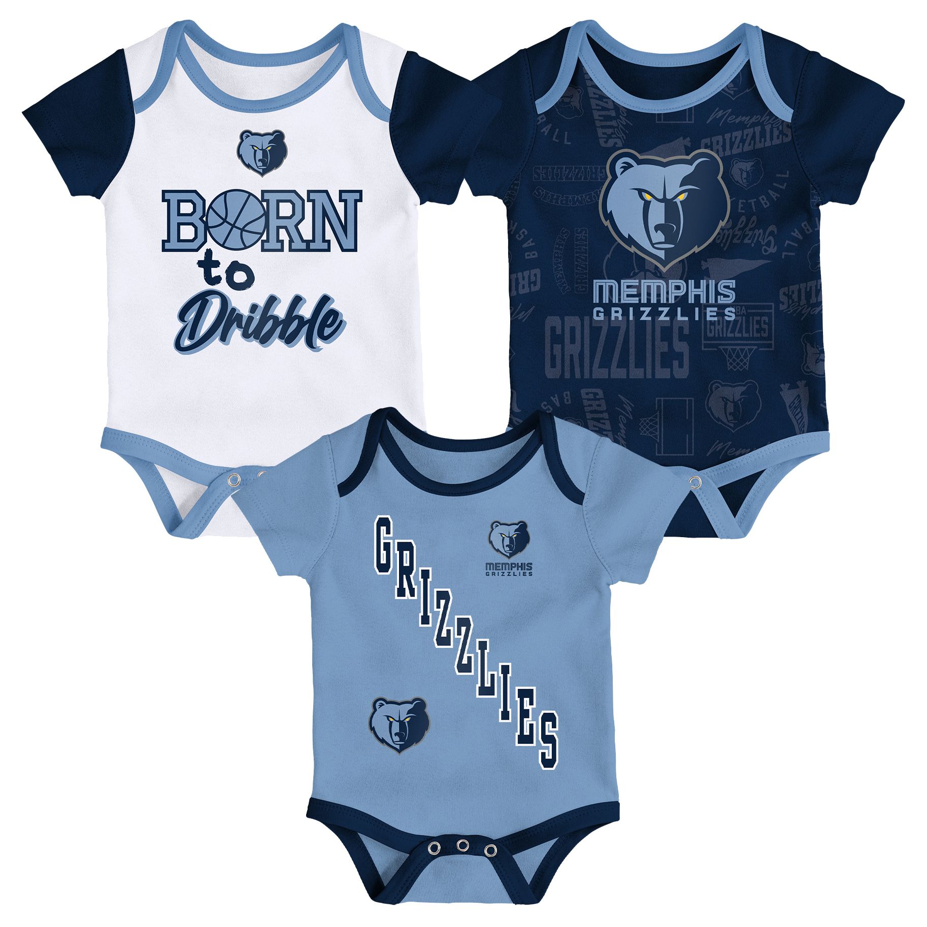 NBA Infant Memphis Grizzlies White Born To Hoop Creeper Set