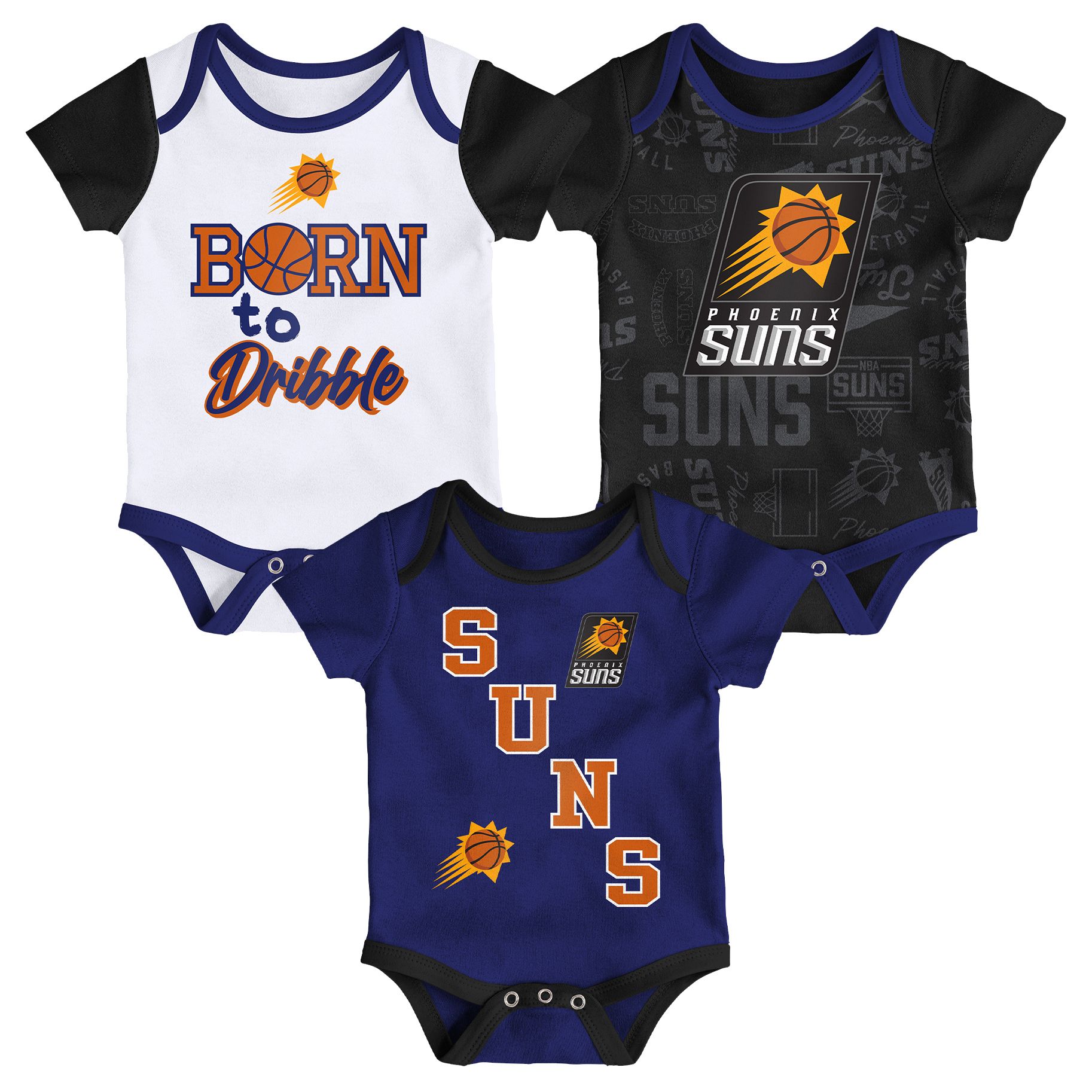 NBA Infant Phoenix Suns White Born To Hoop Creeper Set