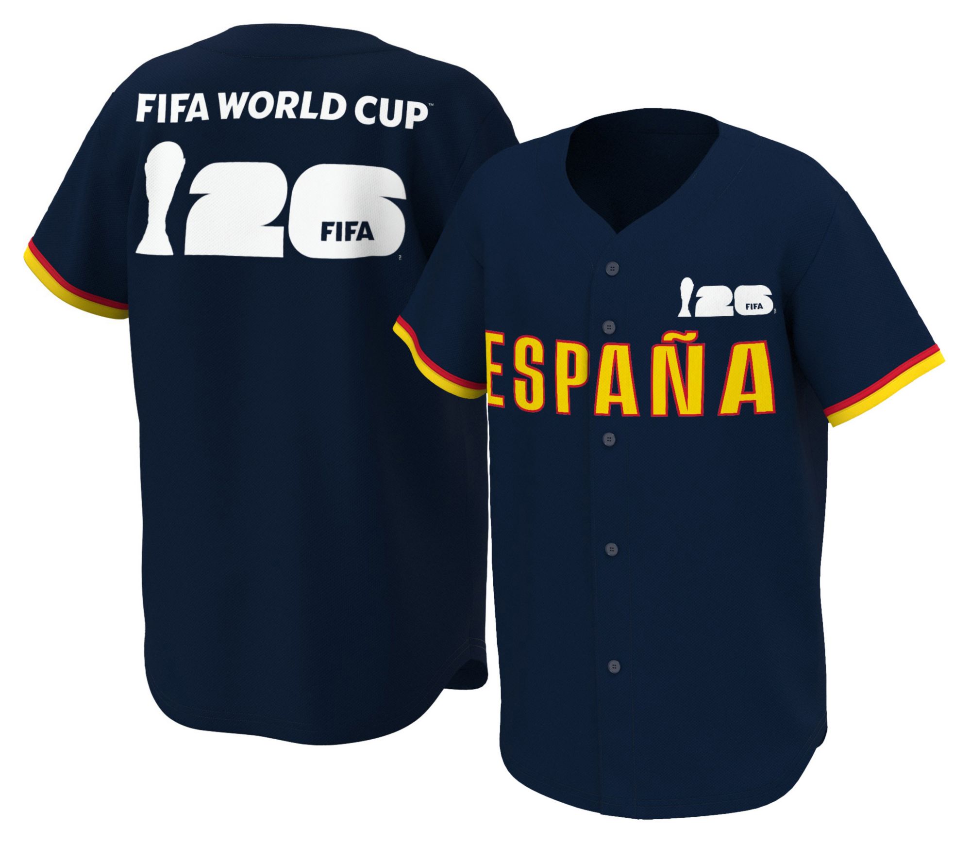 Outerstuff Youth Spain Navy Multi Graphic Button-Up Baseball Jersey