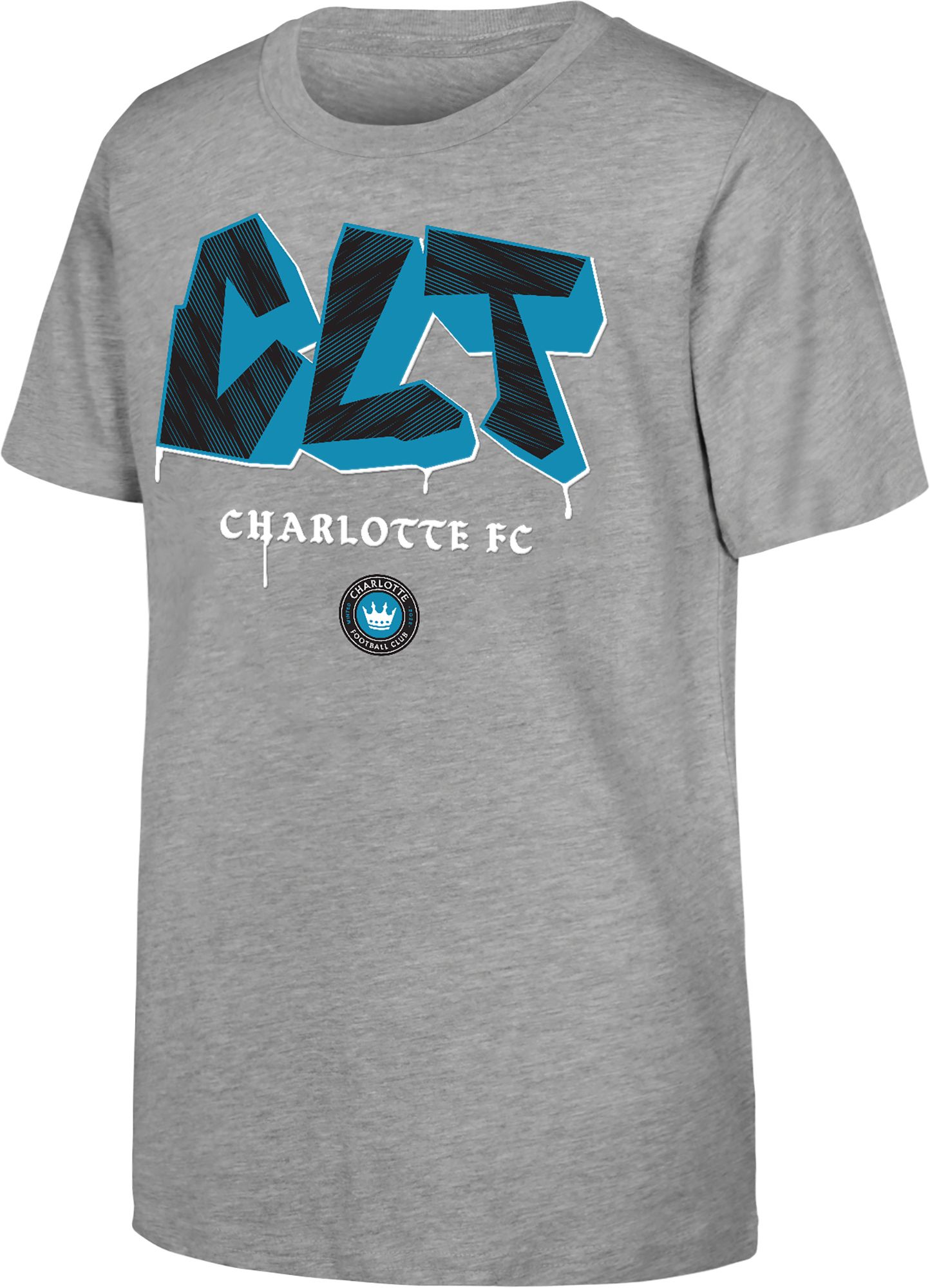 MLS Youth Charlotte FC Heather Grey Blockbuster T-Shirt