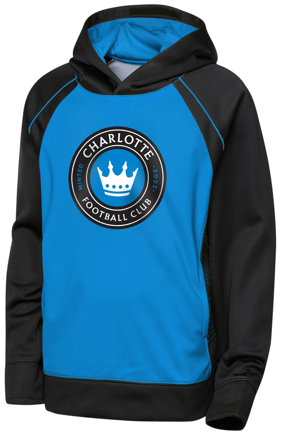 MLS Youth Charlotte FC Black Fierce Striker Fleece Pullover Hoodie
