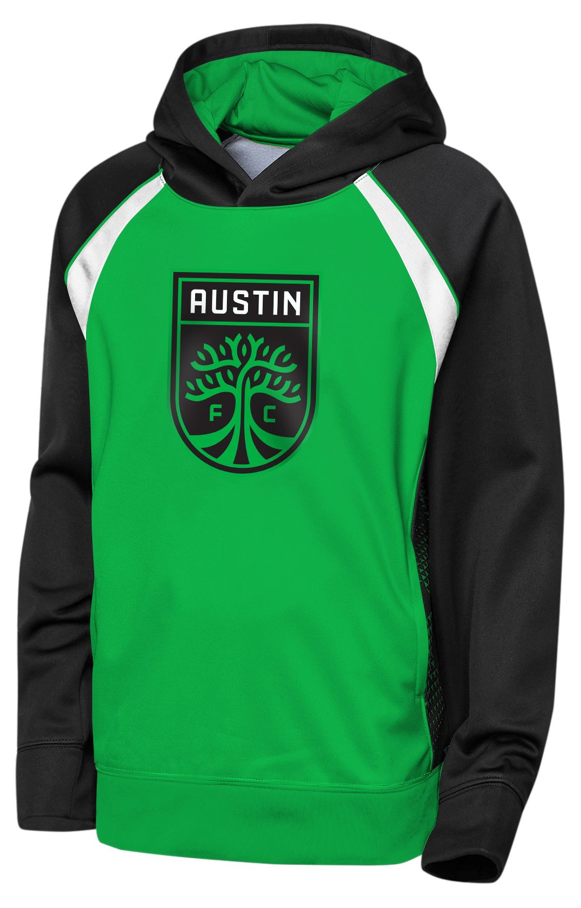 MLS Youth Austin FC Green Fierce Striker Fleece Pullover Hoodie