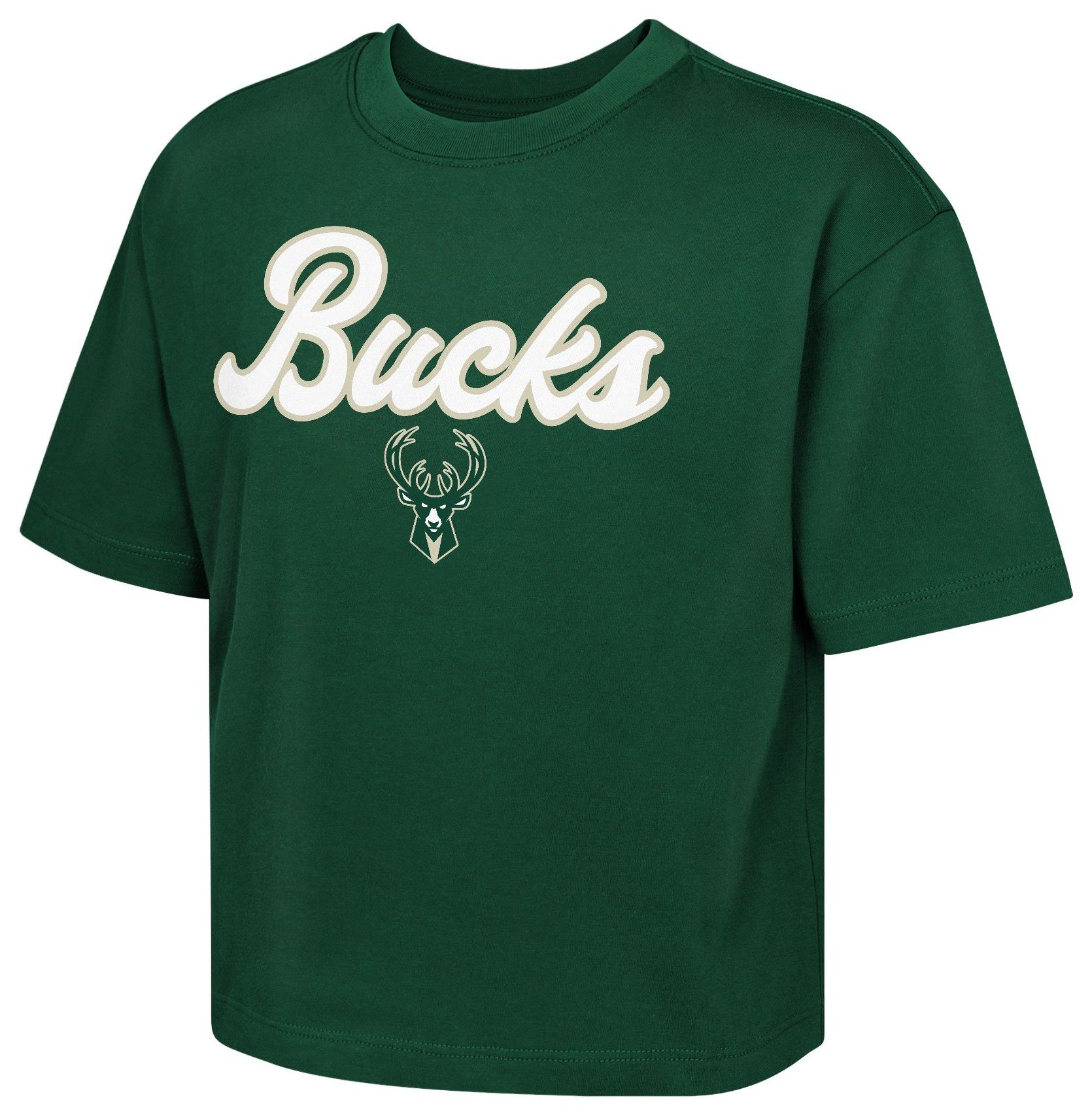 NBA Girls' Milwaukee Bucks Green In And Out Boxy T-Shirt