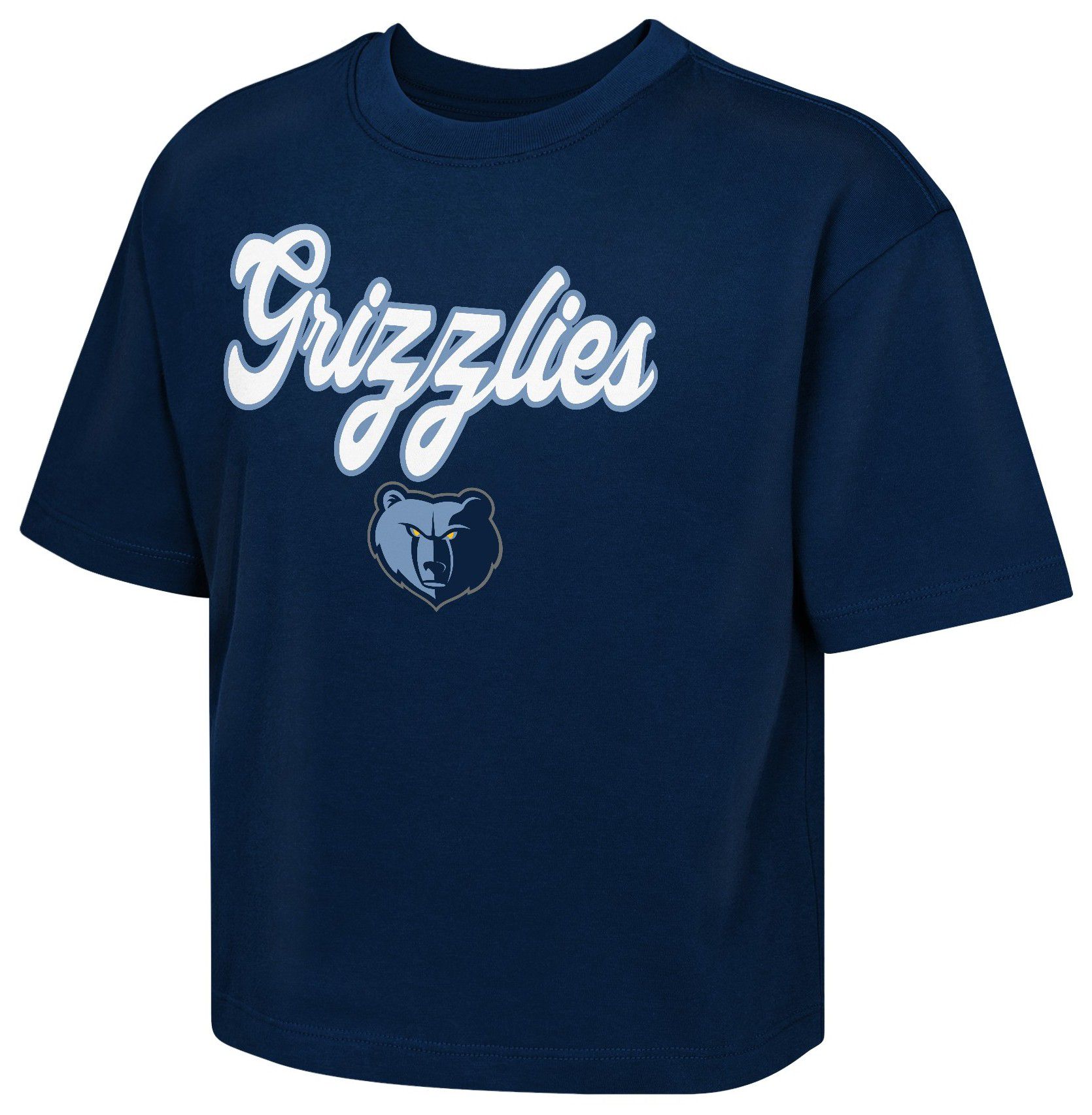 NBA Girls' Memphis Grizzlies Navy In And Out Boxy T-Shirt