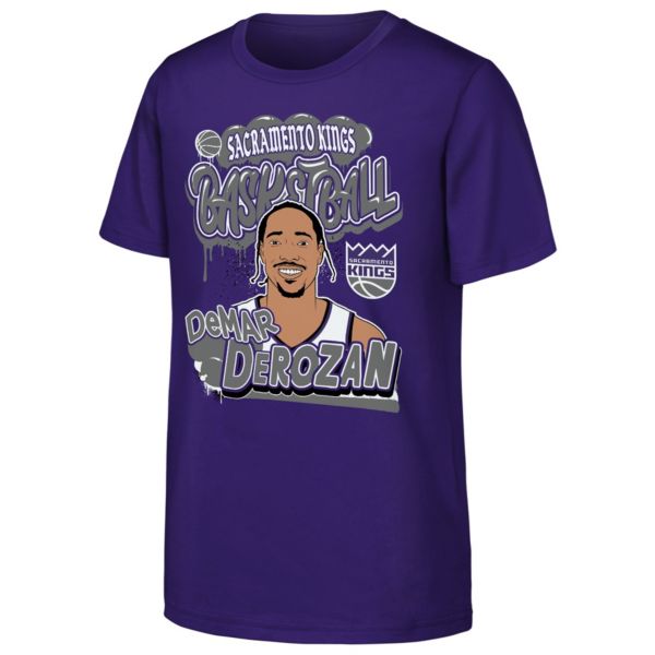 NBA Youth Sacramento Kings Demar Derozan Purple Baller Short Sleeve T-Shirt