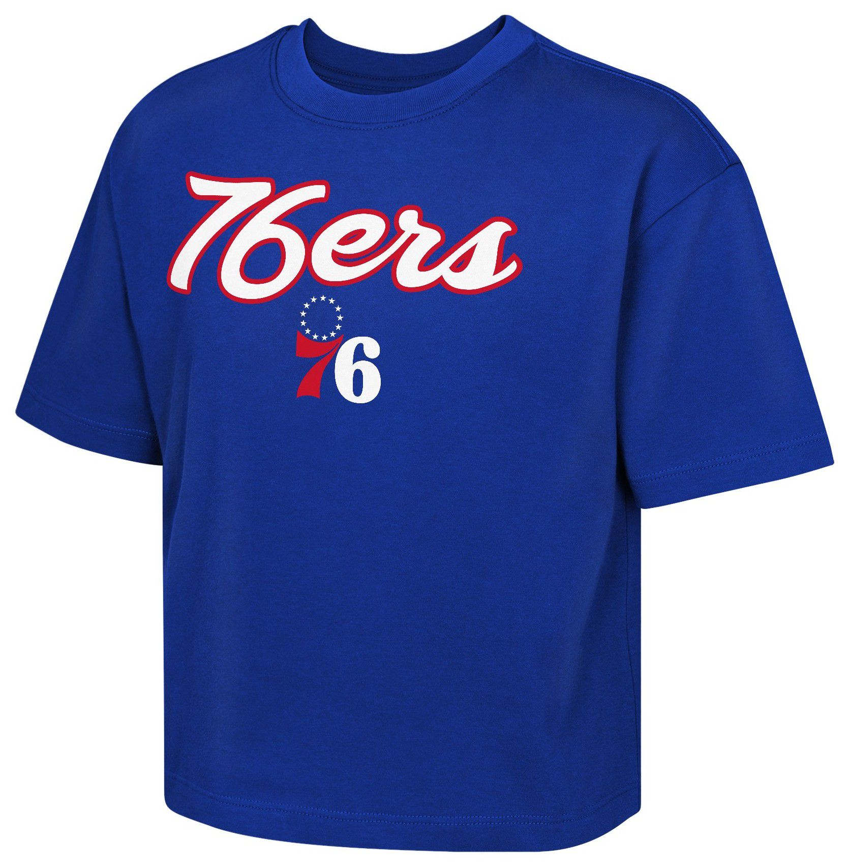 NBA Girls' Philadelphia 76ers Blue In And Out Boxy T-Shirt