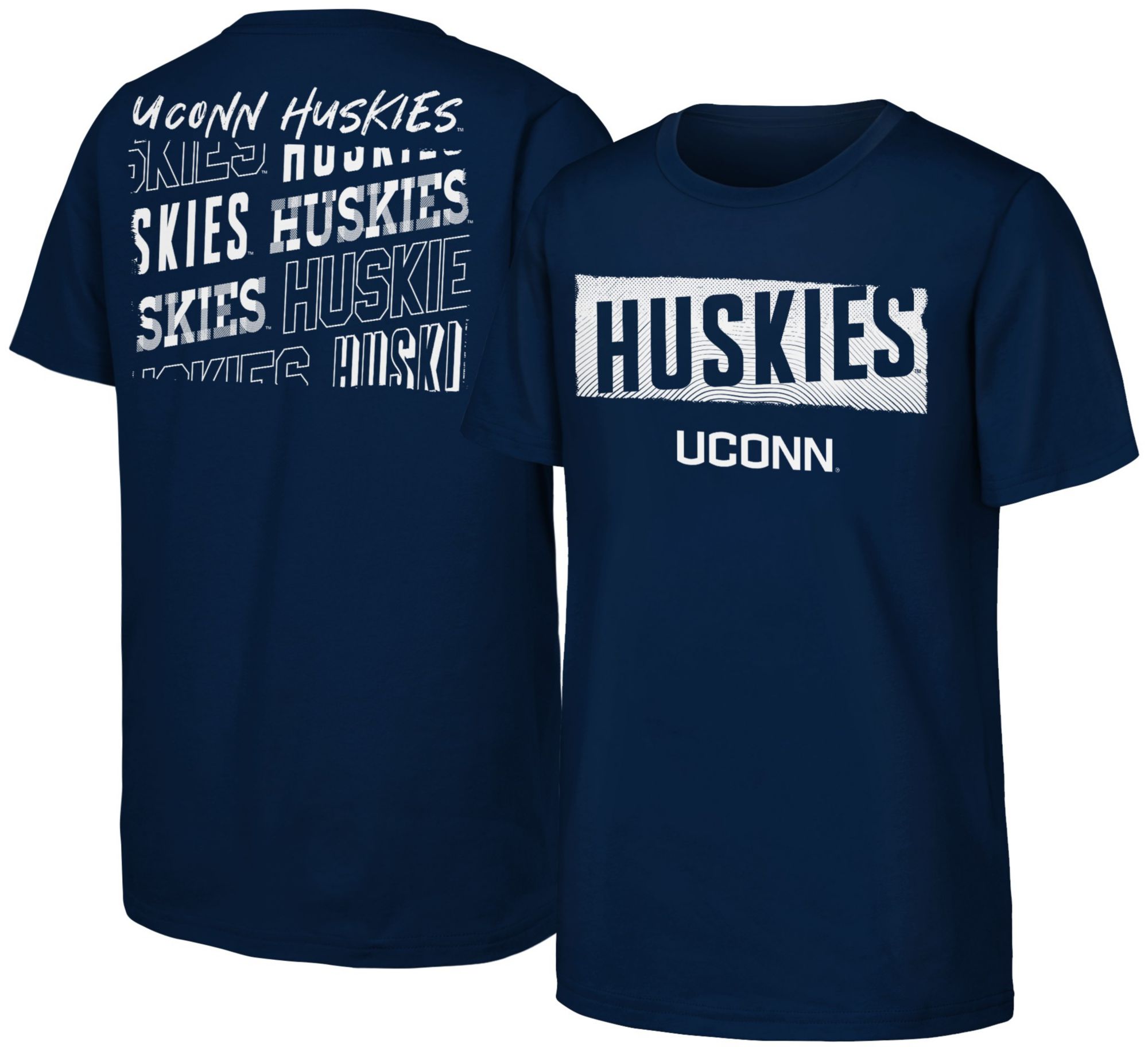 NCAA Youth UConn Huskies Navy Tale of the Tape T-Shirt