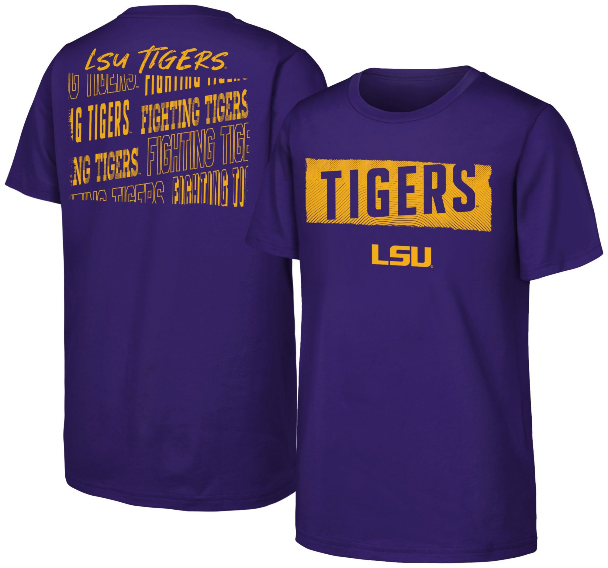 NCAA Youth LSU Tigers Purple Tale of the Tape T-Shirt