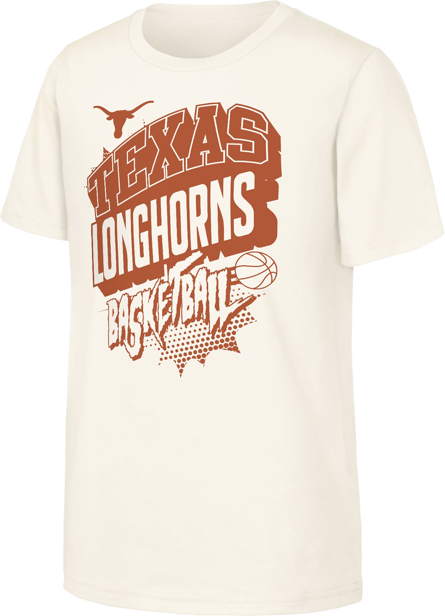 NCAA Youth Texas Longhorns Natural Action Comics Basketball T-Shirt