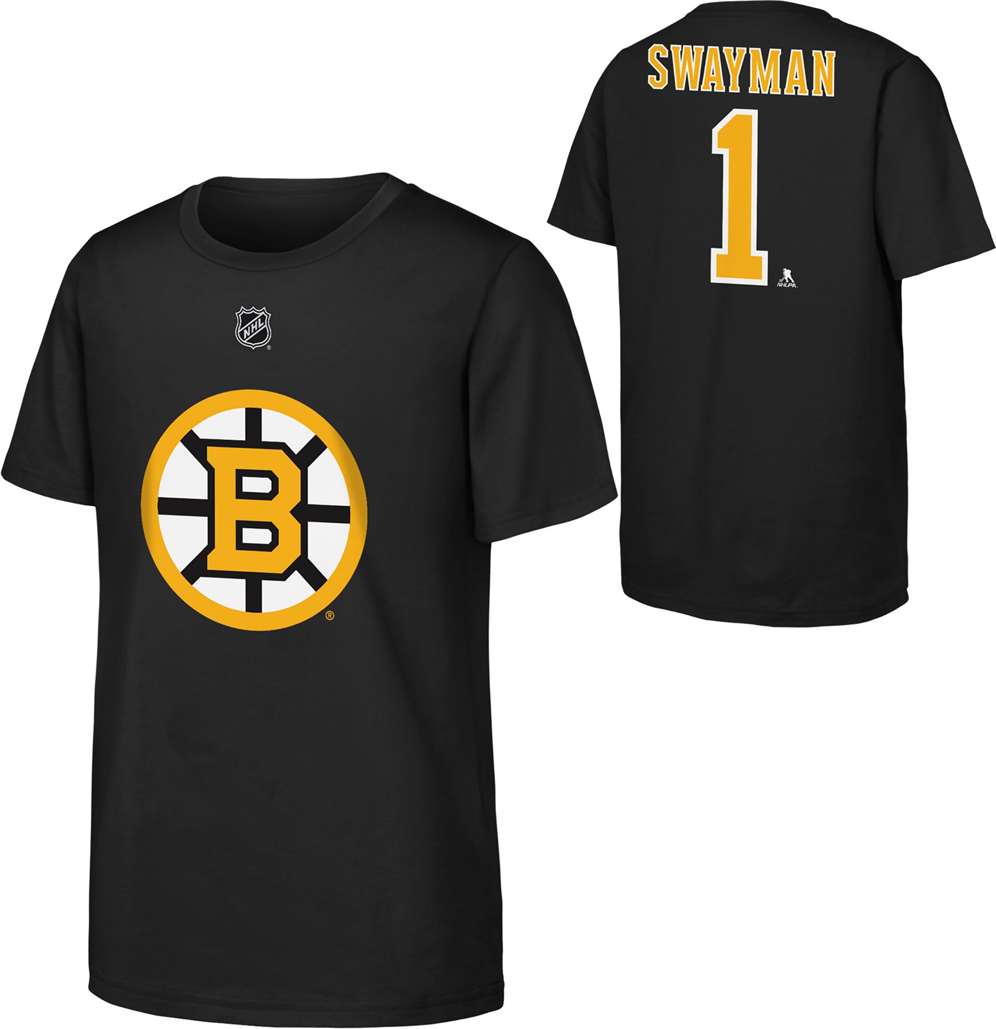 Outerstuff Youth Boston Bruins Jeremy Swayman #1 Black T-Shirt