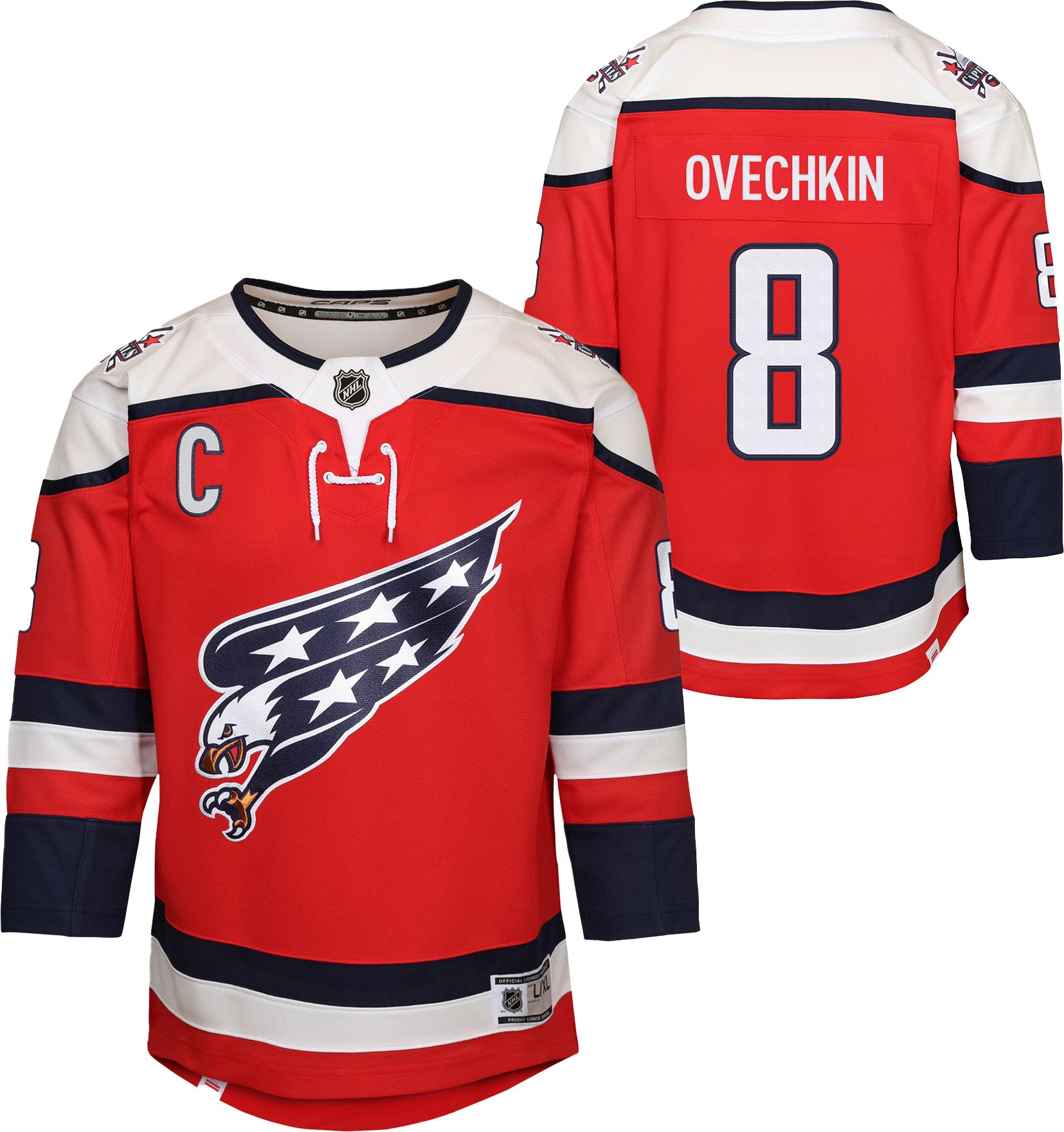 NHL Youth Washington Capitals Alex Ovechkin #8 Red Authentic Premier Alternate Jersey