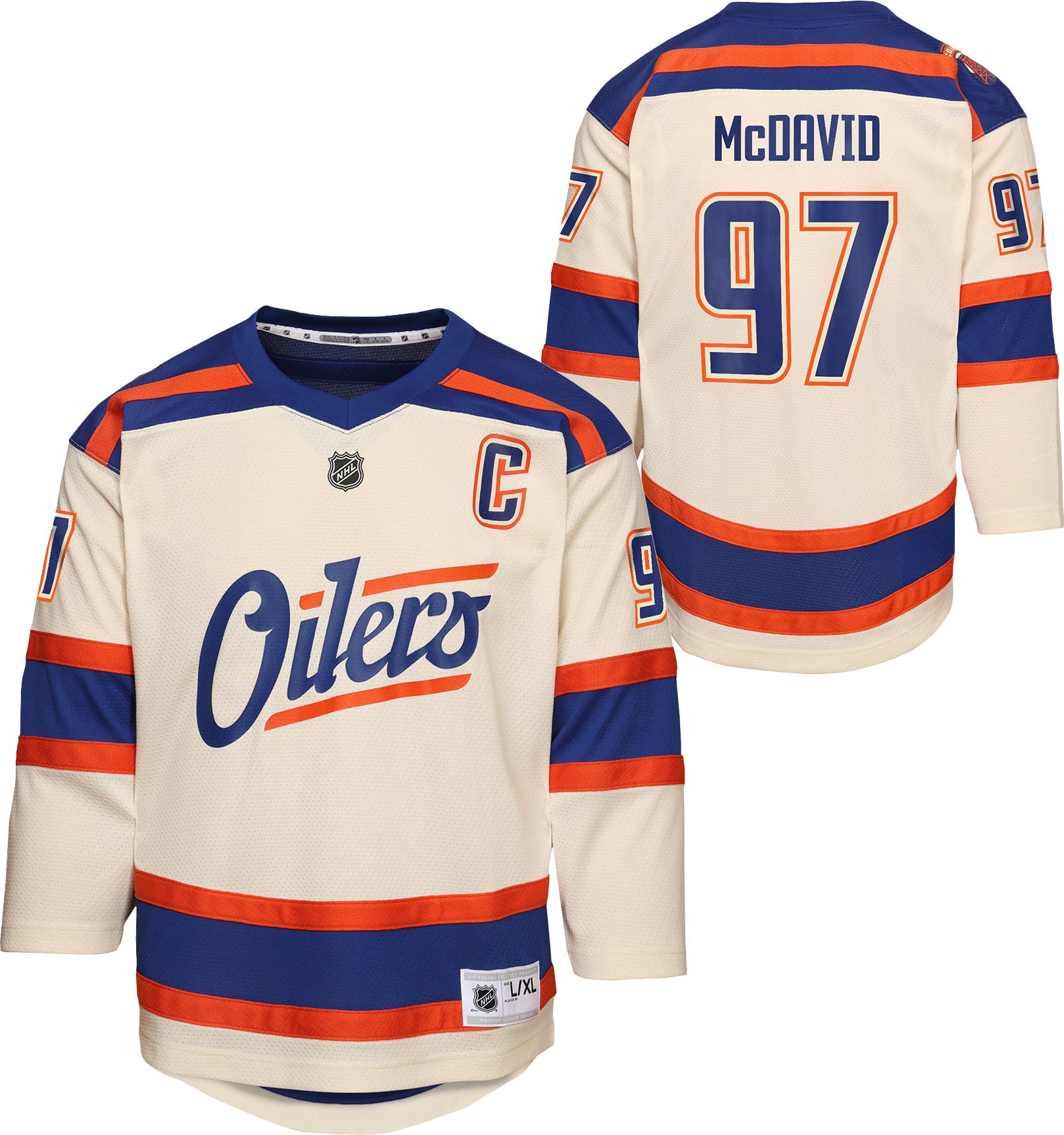 NHL Youth Edmonton Oilers Connor McDavid #97 Offwhite Alternate Replica Jersey