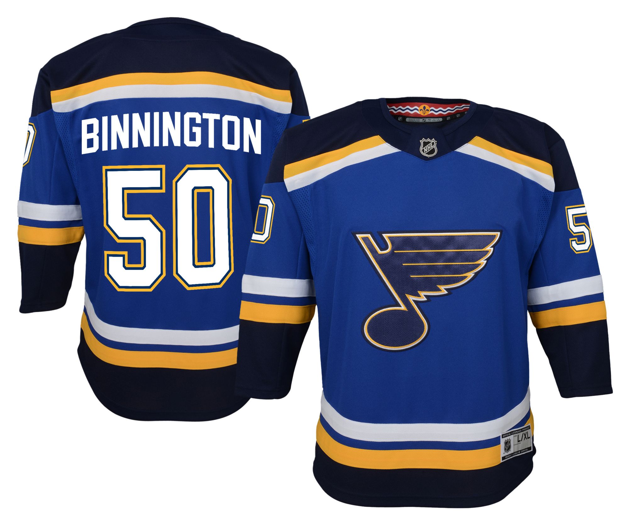 Outerstuff Youth St. Louis Blues Blue Jordan Binnington #50 Authentic Home Jersey