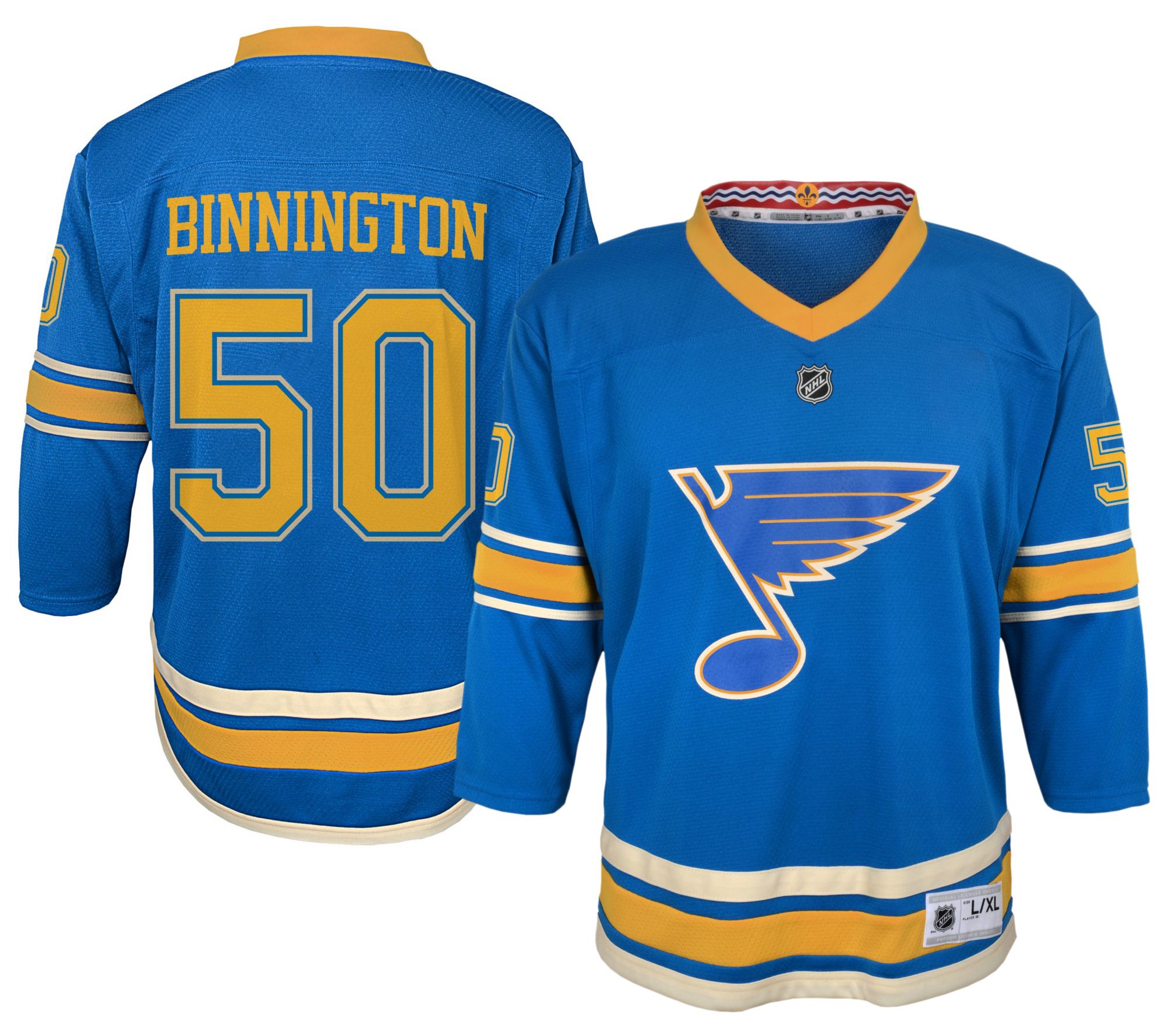 NHL Youth St. Louis Blues Jordan Binnington #50 Royal Alternate Replica Jersey
