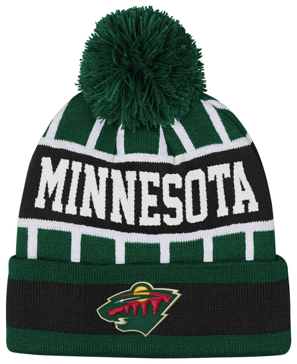 NHL Youth Minnesota Wild Green Go Fast Cuff Beanie