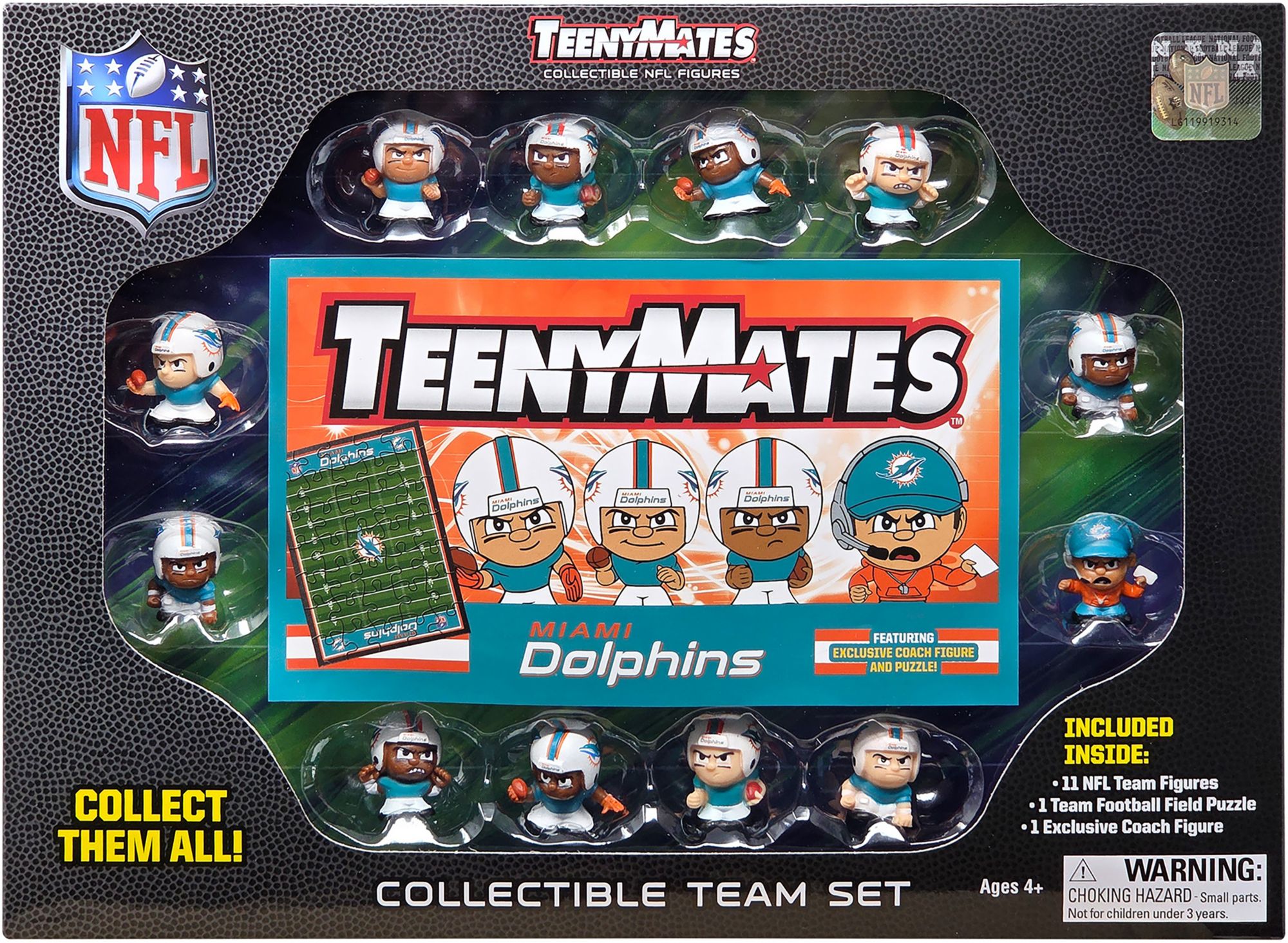Party Animal Miami Dolphins TeenyMate Team Figurine Set
