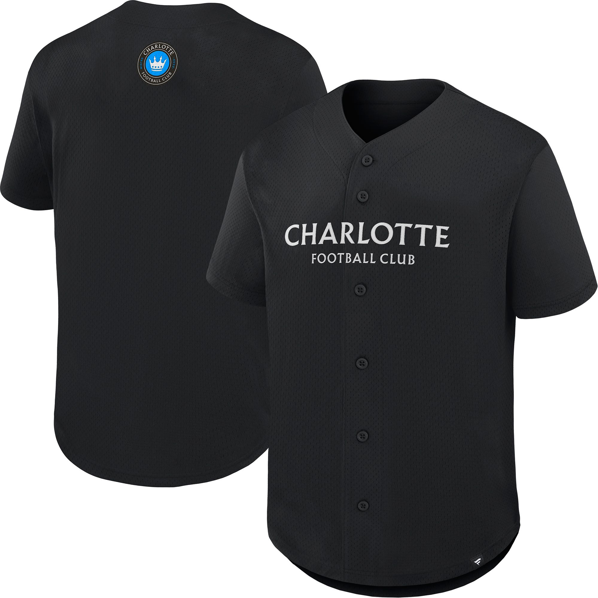 MLS Adult Charlotte FC Black Baseball Jersey