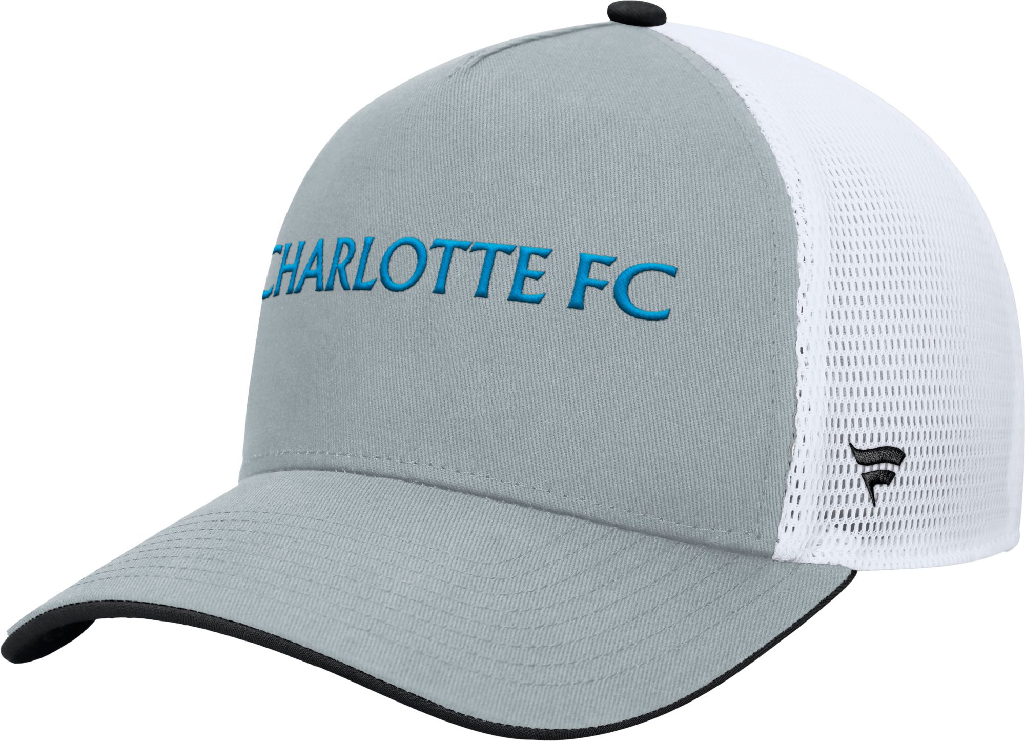 MLS Adult Charlotte FC Gray Wordmark Adjustable Trucker Hat