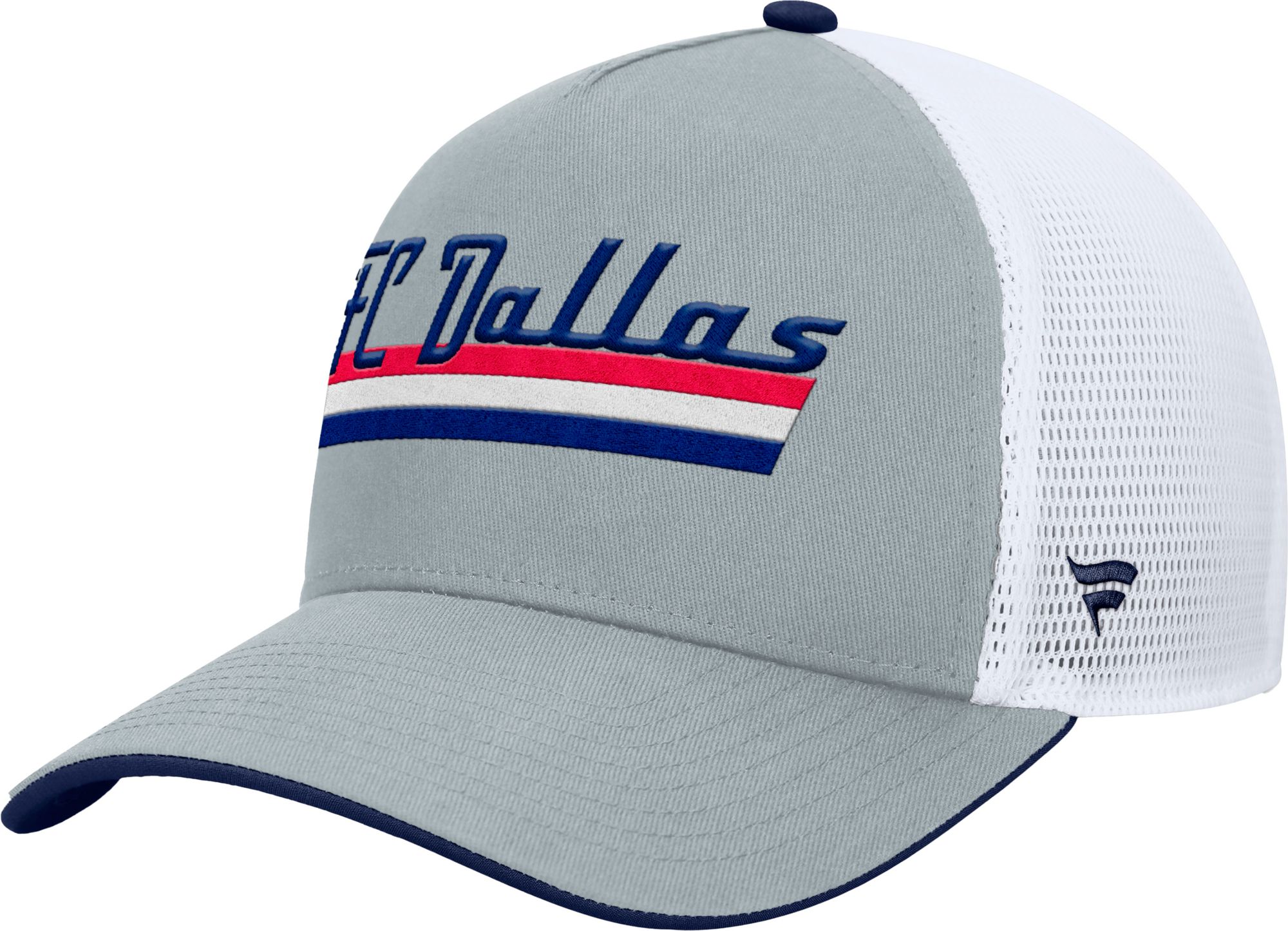 MLS Adult FC Dallas Gray Wordmark Adjustable Trucker Hat