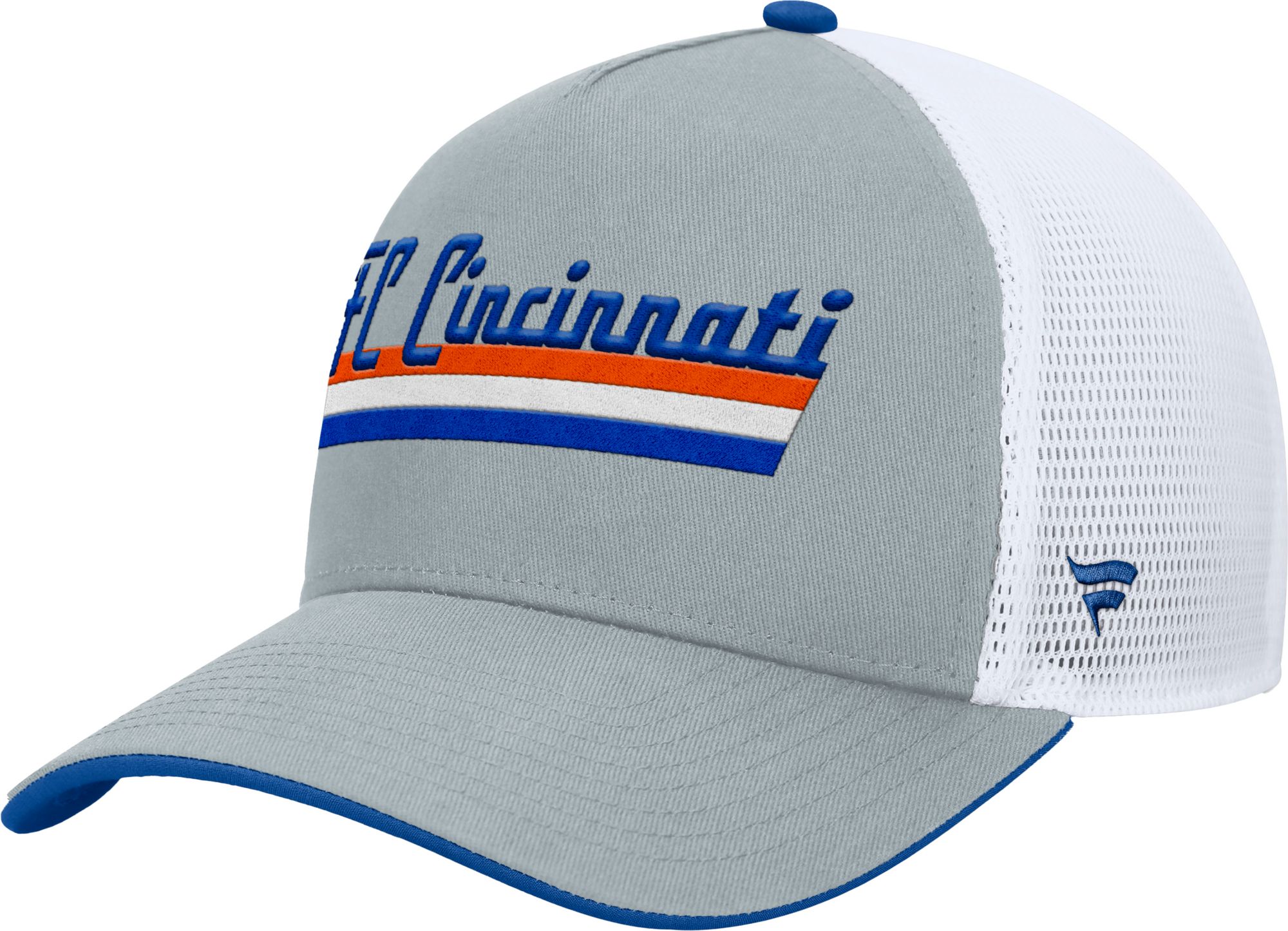 MLS Adult FC Cincinnati Gray Wordmark Adjustable Trucker Hat