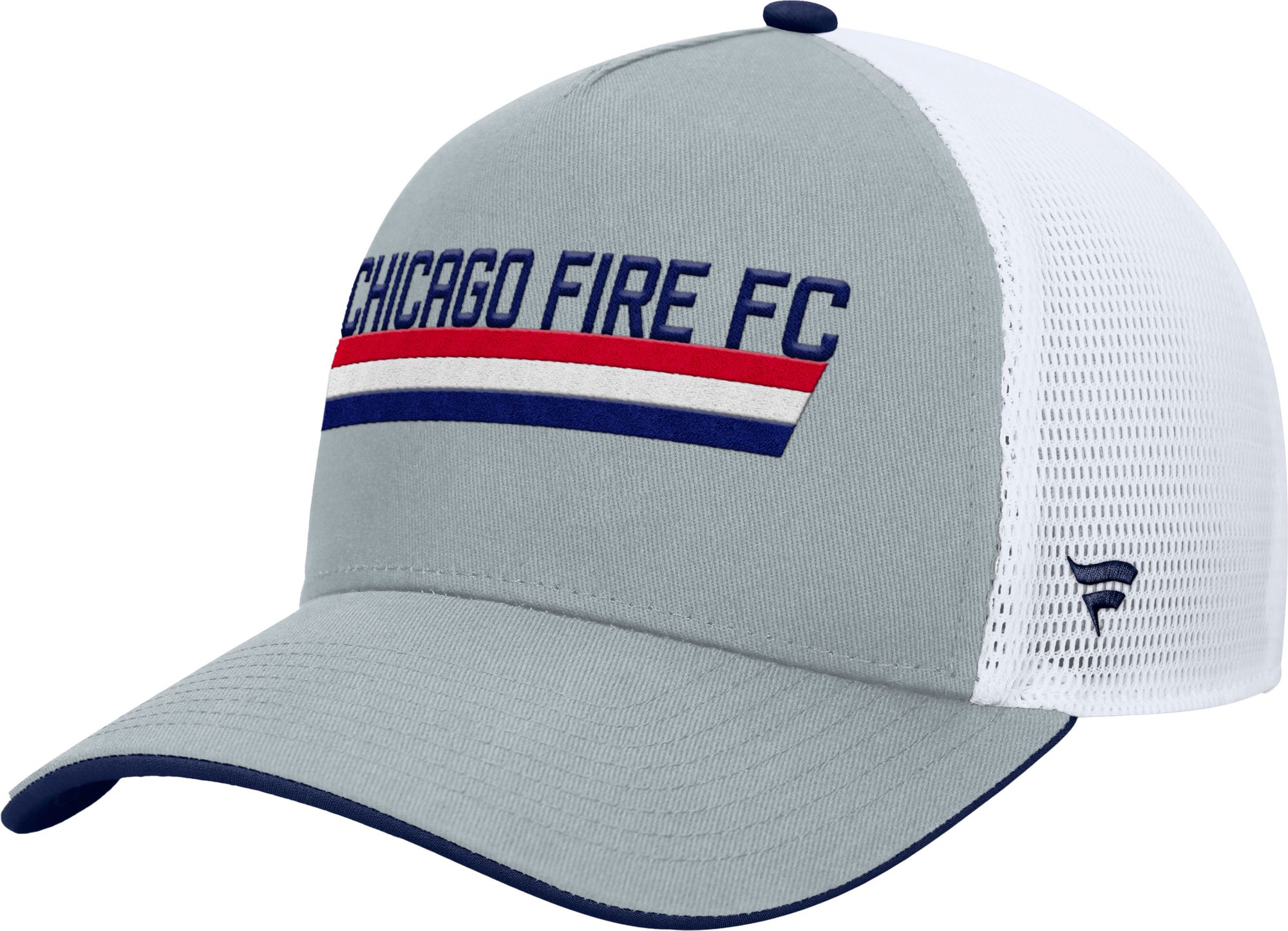MLS Adult Chicago Fire Gray Wordmark Adjustable Trucker Hat