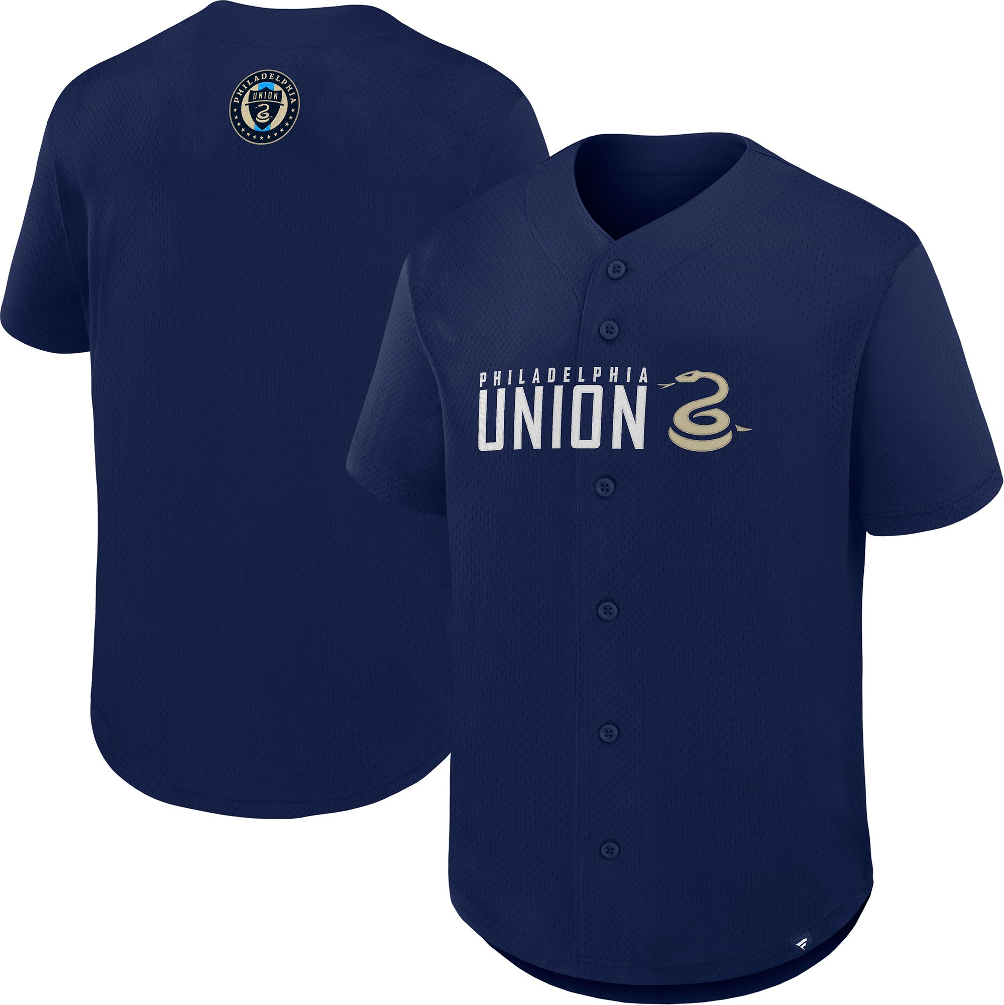 MLS Adult Philadelphia Union Athletic Navy Baseball Jersey