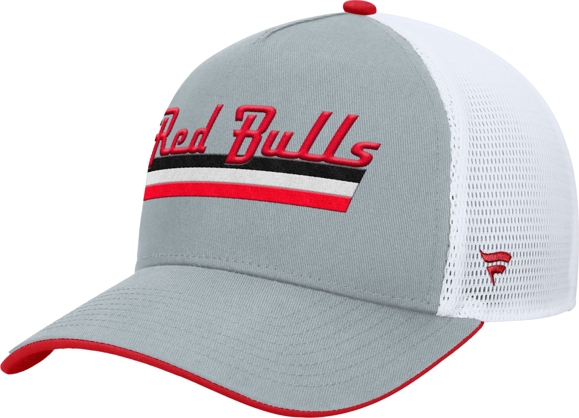 MLS Adult New York Red Bulls Gray Wordmark Adjustable Trucker Hat