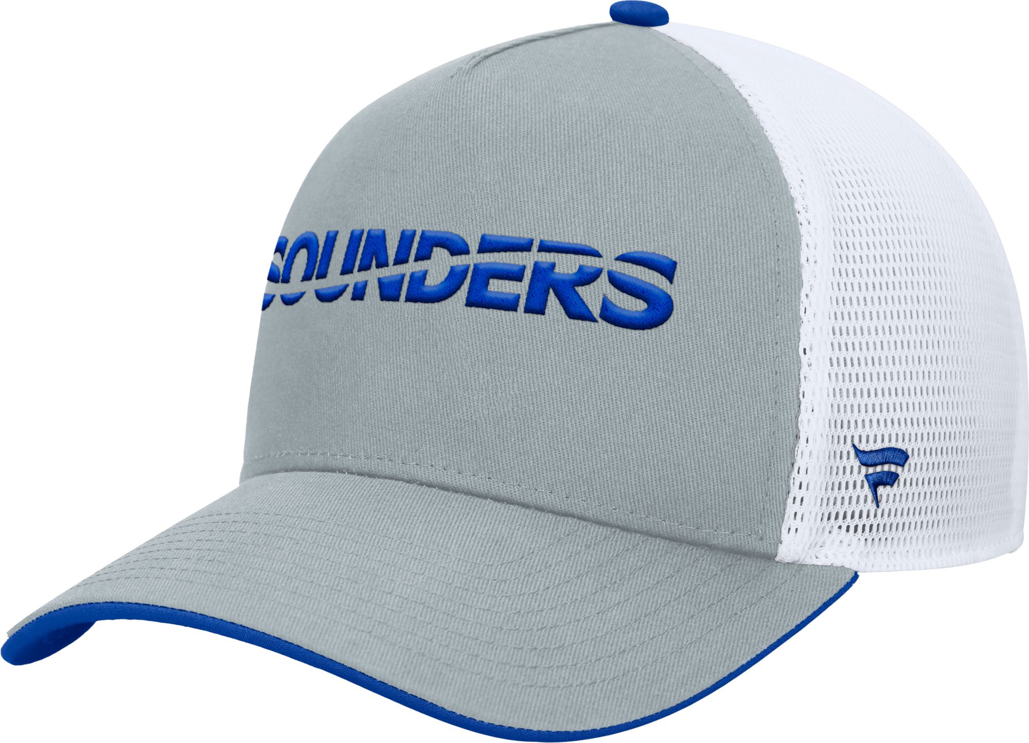 MLS Adult Seattle Sounders Gray Wordmark Adjustable Trucker Hat