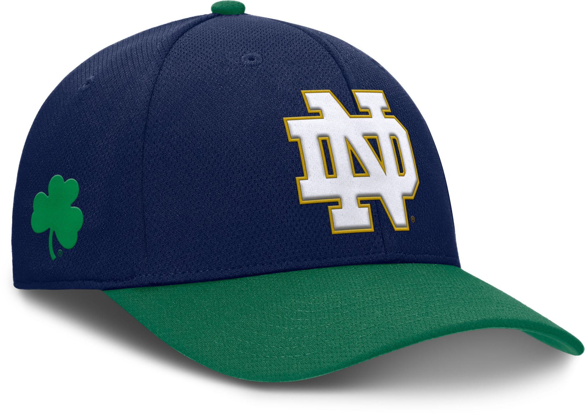 NCAA Adult Notre Dame Fighting Irish Navy and Kelly Green Rebound 2-Tone Evergreen Flex Hat