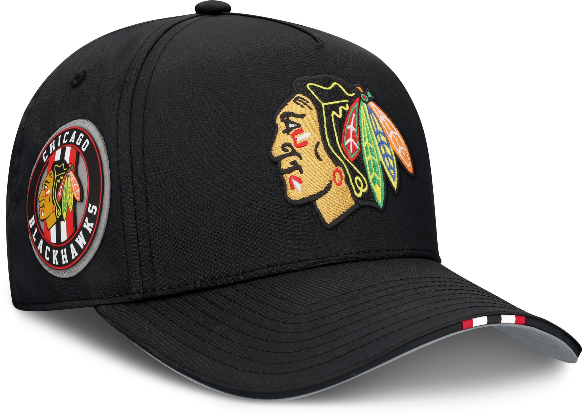 NHL Adult Chicago Blackhawks Black 2025 Draft Podium Adjustable Hat