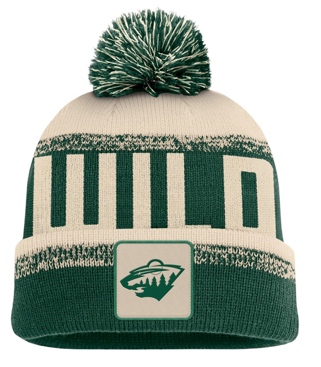 NHL Adult Minnesota Wild Green Thrive Pom Knit Beanie