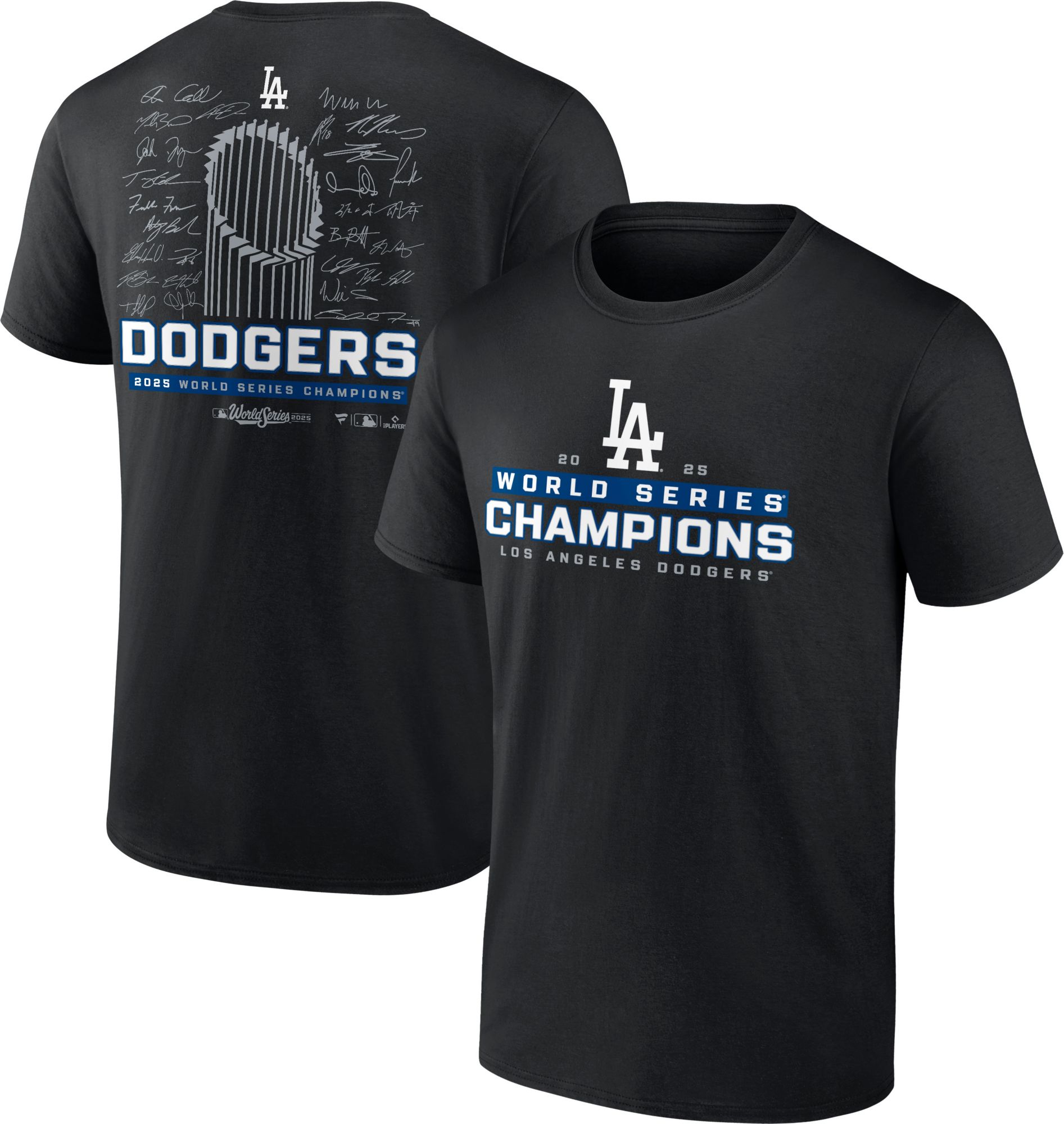 MLB Team Apparel Men's Los Angeles Dodgers 2025 World Series Champions Signature Roster T-Shirt