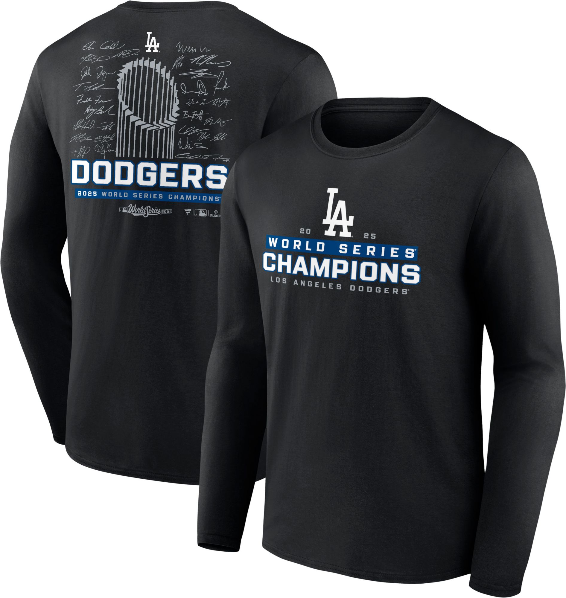 MLB Team Apparel Men's Los Angeles Dodgers 2025 World Series Champions Signature Roster Long Sleeve T-Shirt